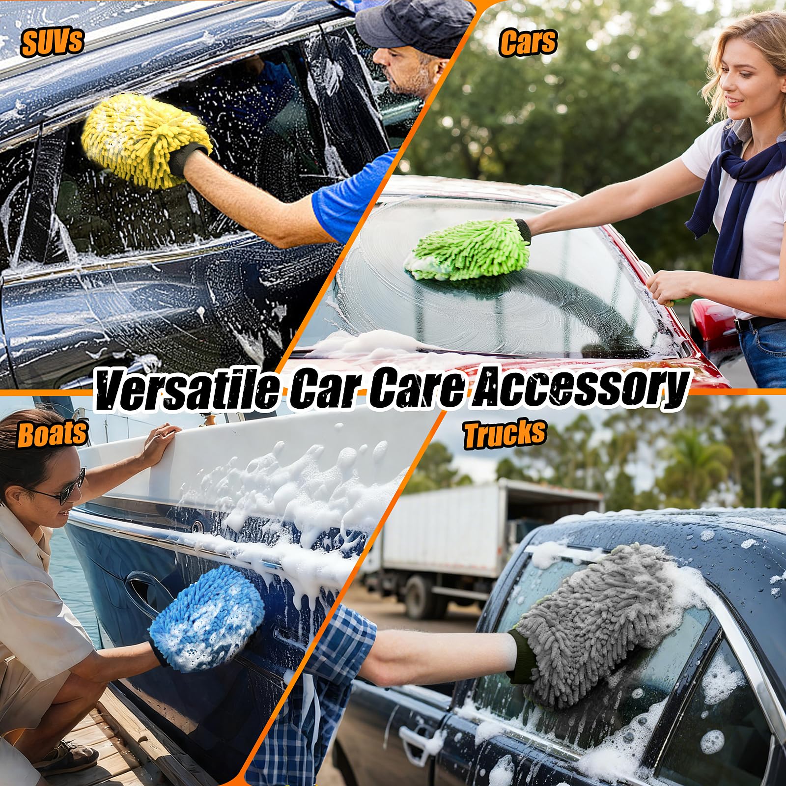 Car Wash Mitt Microfiber (4 Count)