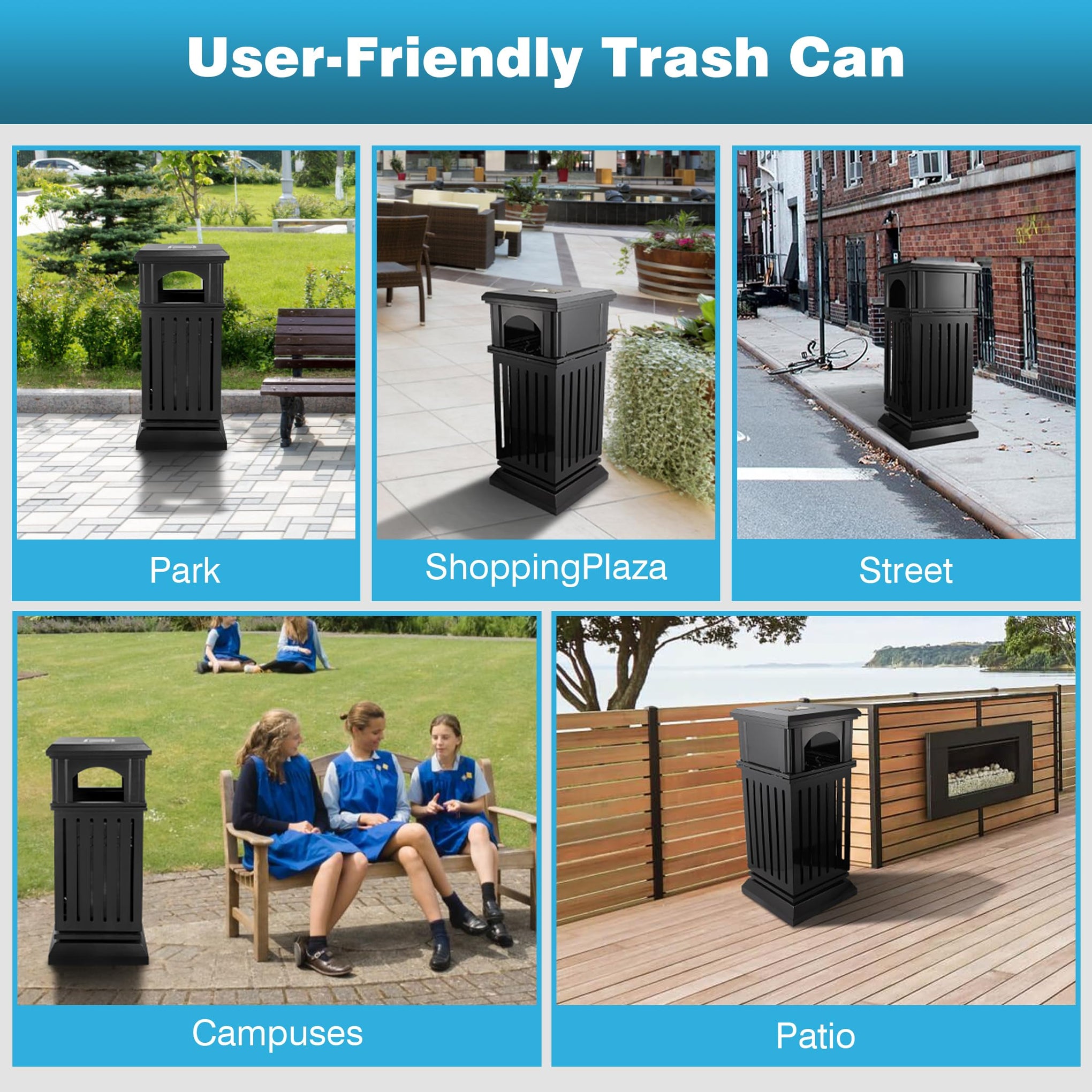 Commercial Trash Can with Lid