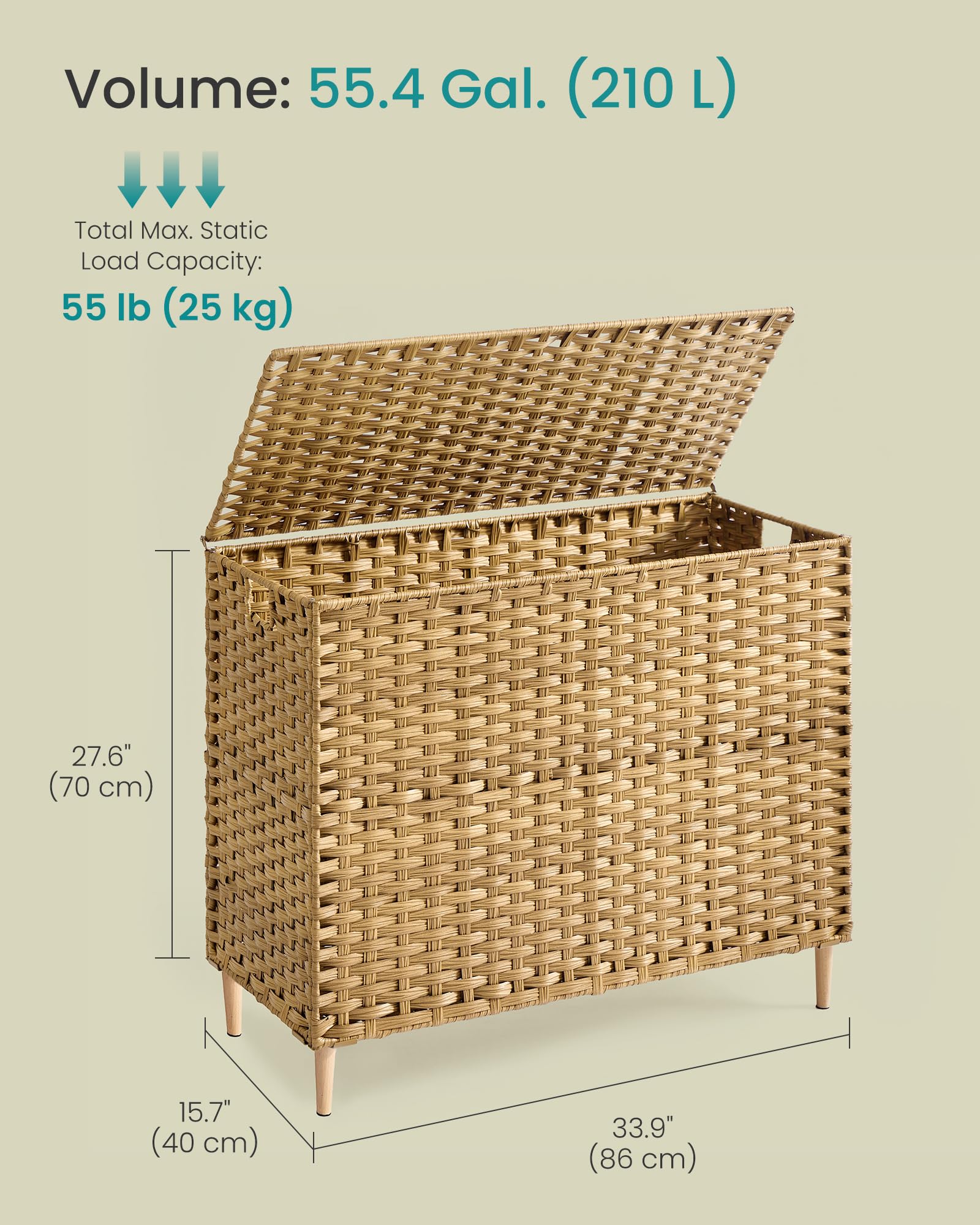 4 Section Laundry Hamper with Lid