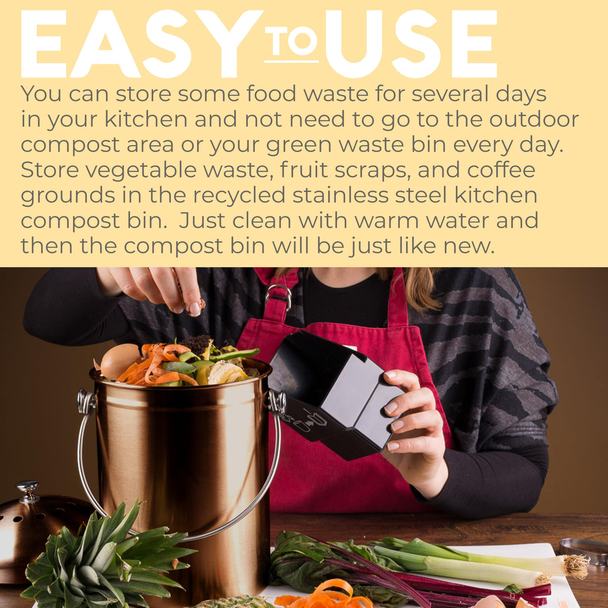 Kitchen Compost Bin for Kicthen Countertops