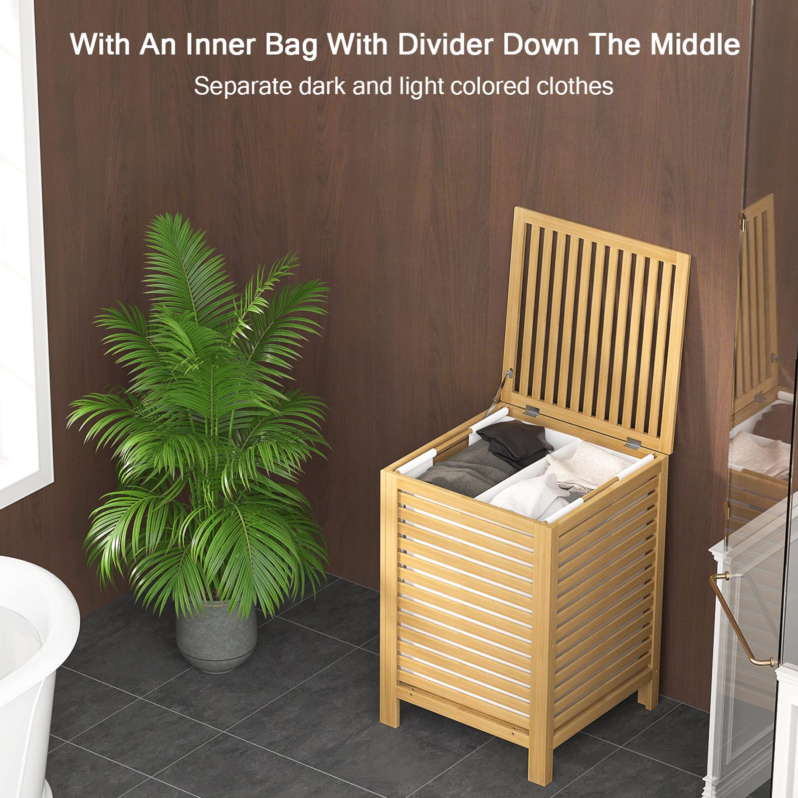 Bamboo Laundry Hamper with Lid