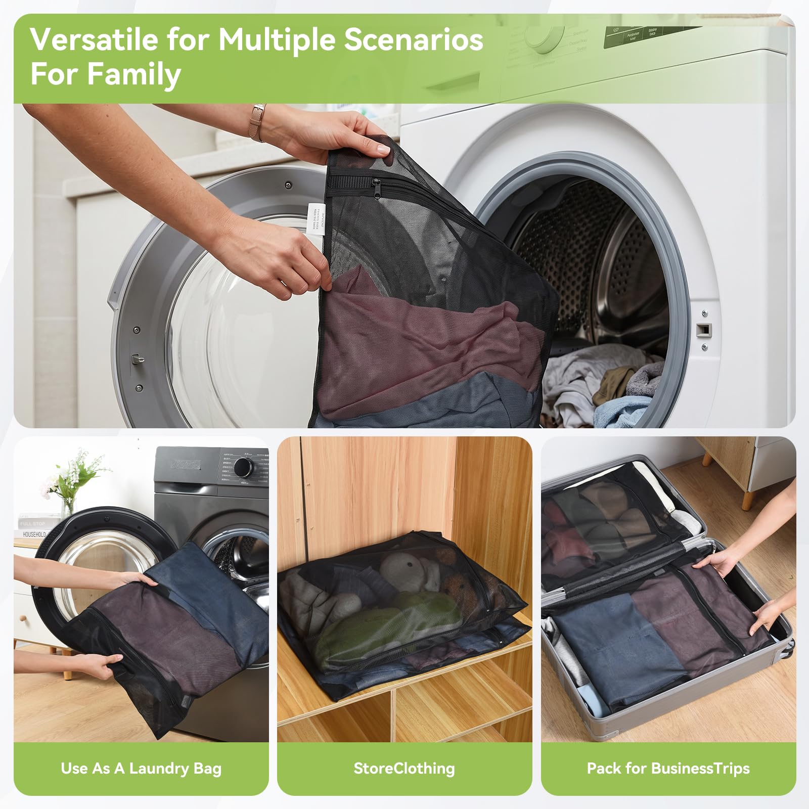2 Pack Durable Mesh Laundry Bags for Delicates 12x16 Inches (2 Count)