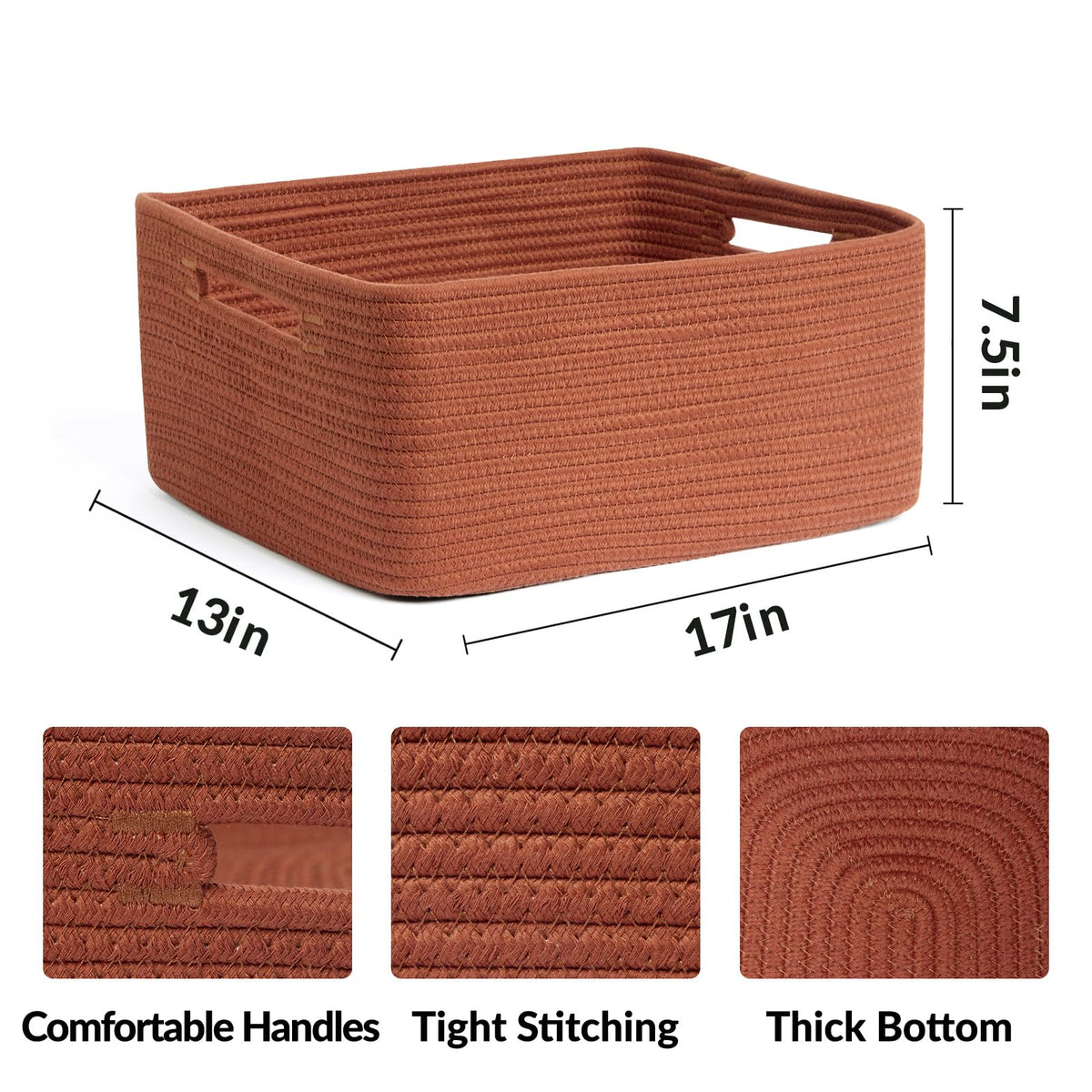 Large Storage Baskets for Shelves (3 Count)