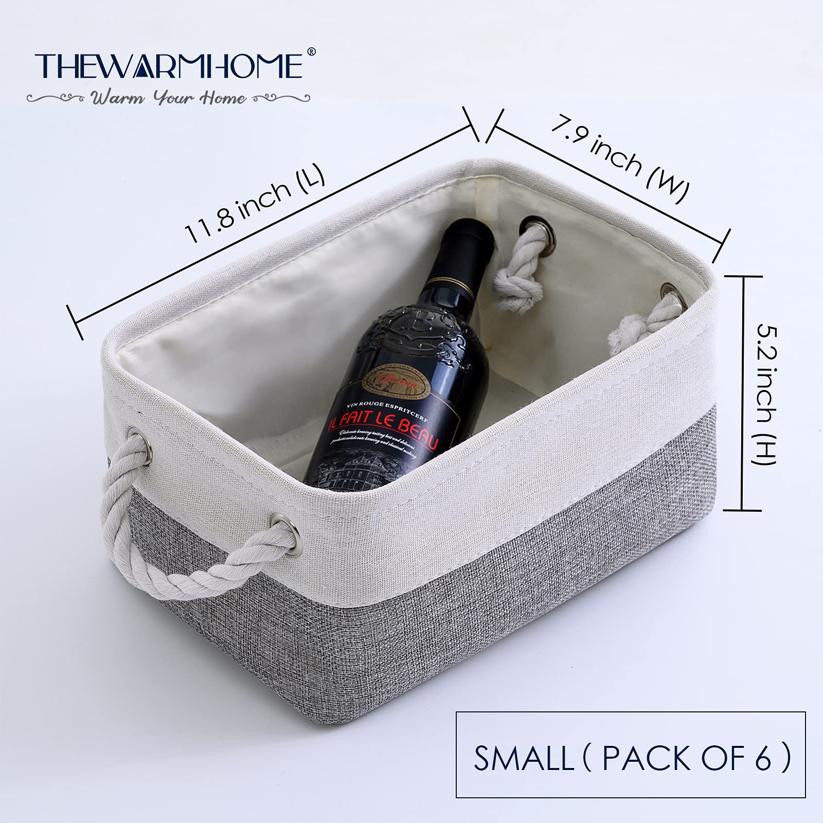 Small Storage Baskets for Organizing (6 Count)