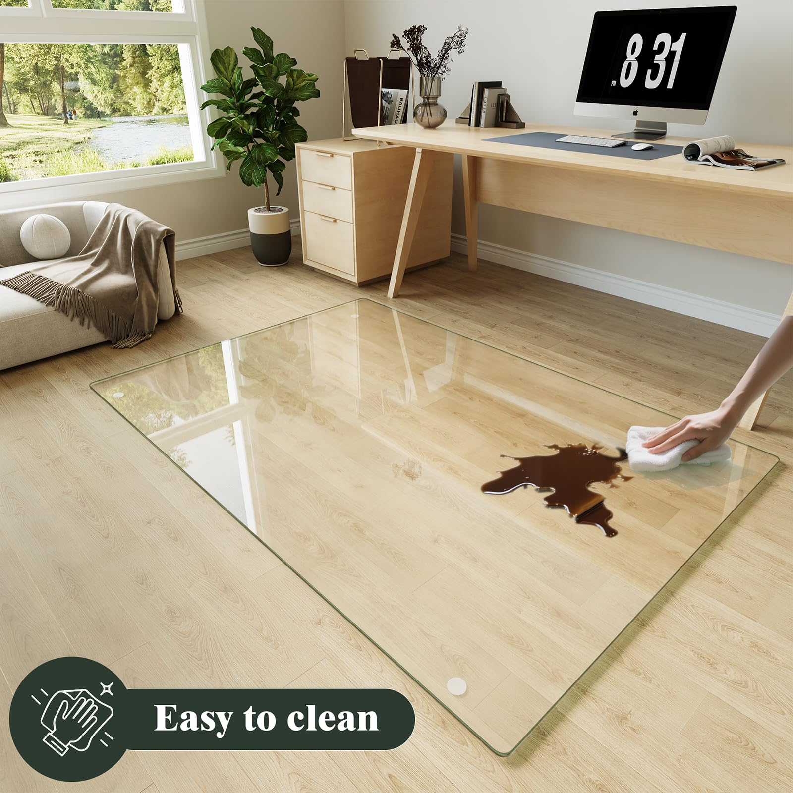 40" x 80" Office Chair Mat for Hardwood Floors & Carpets