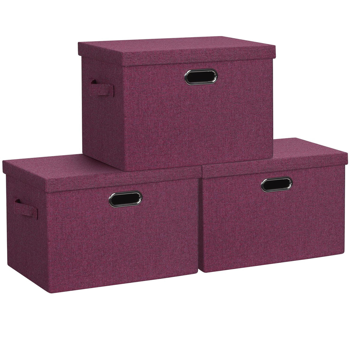 Storage Bins with Lids Fabric Closet Organizers Cubes Office Organization (3 Count)