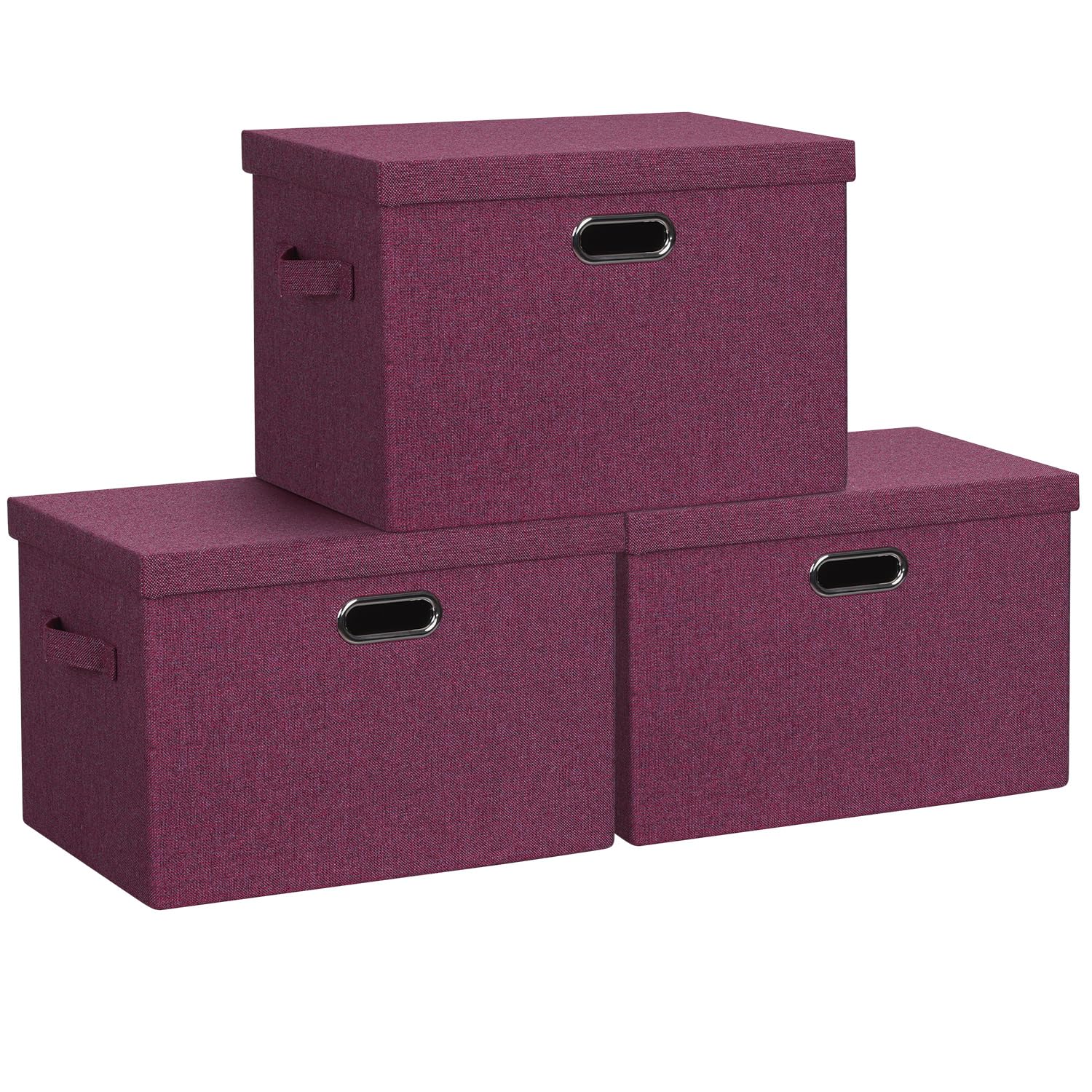 Storage Bins with Lids Fabric Closet Organizers Cubes Office Organization (3 Count)
