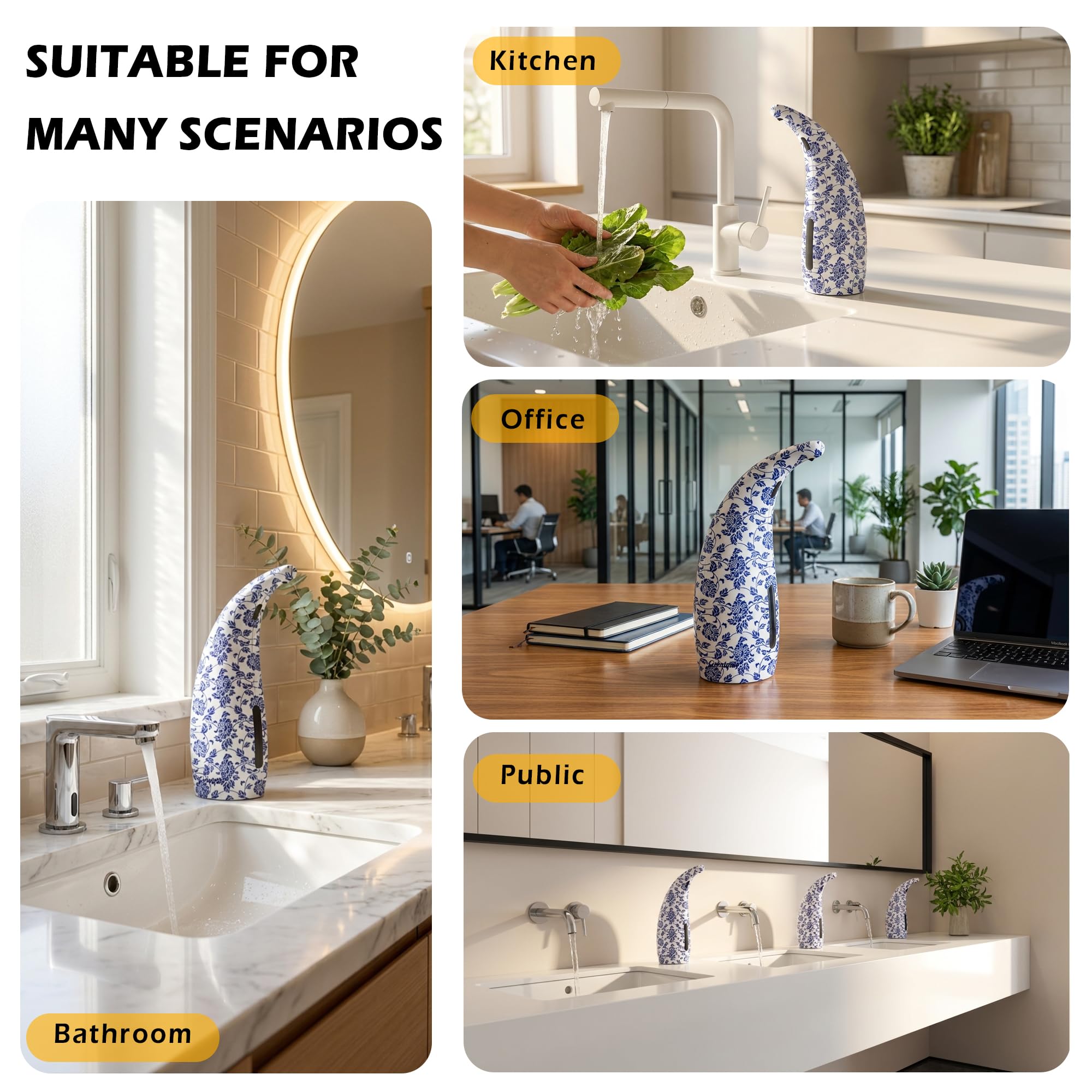 Automatic Soap Dispenser Touchless Rechargeable 10 oz