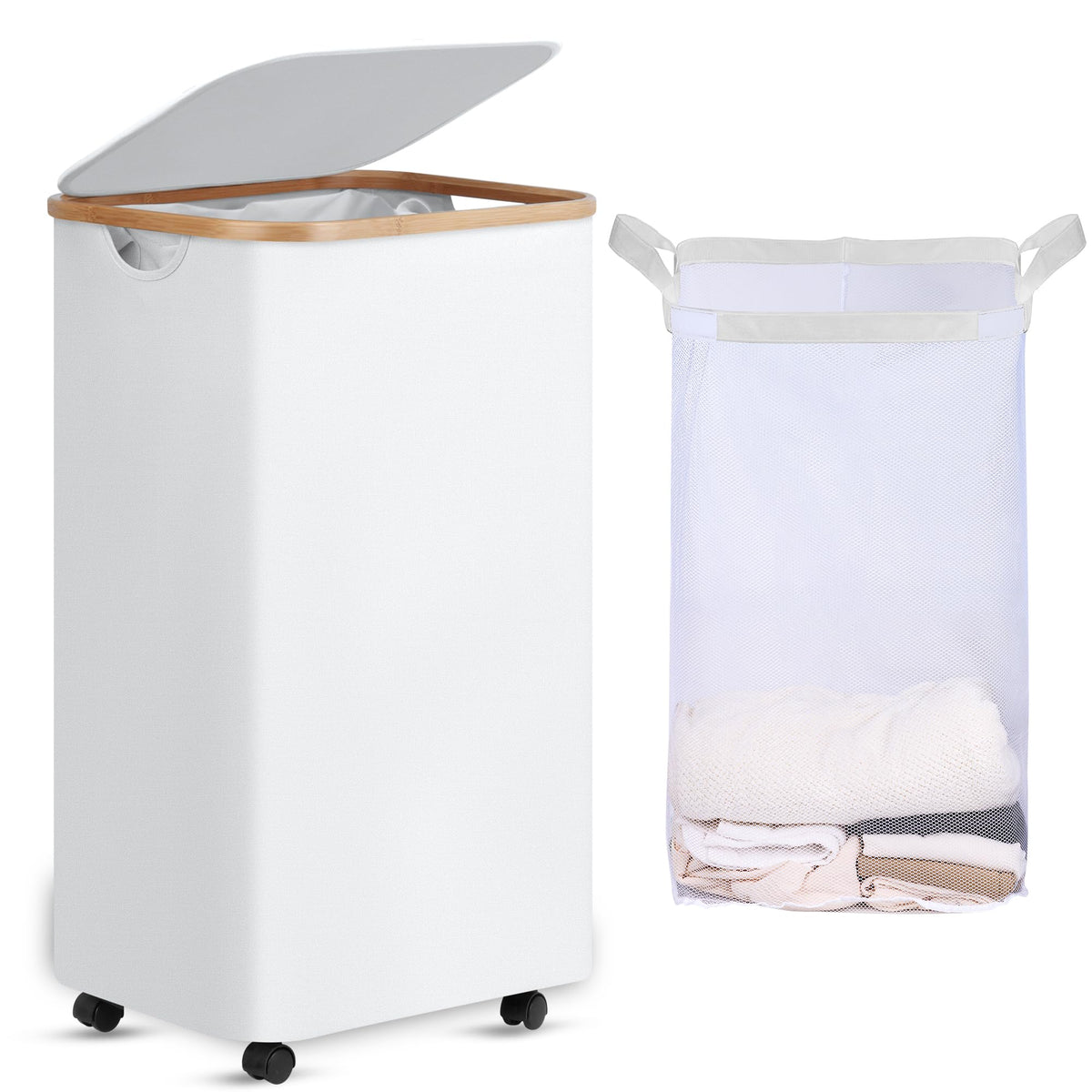 Laundry Basket with Wheels