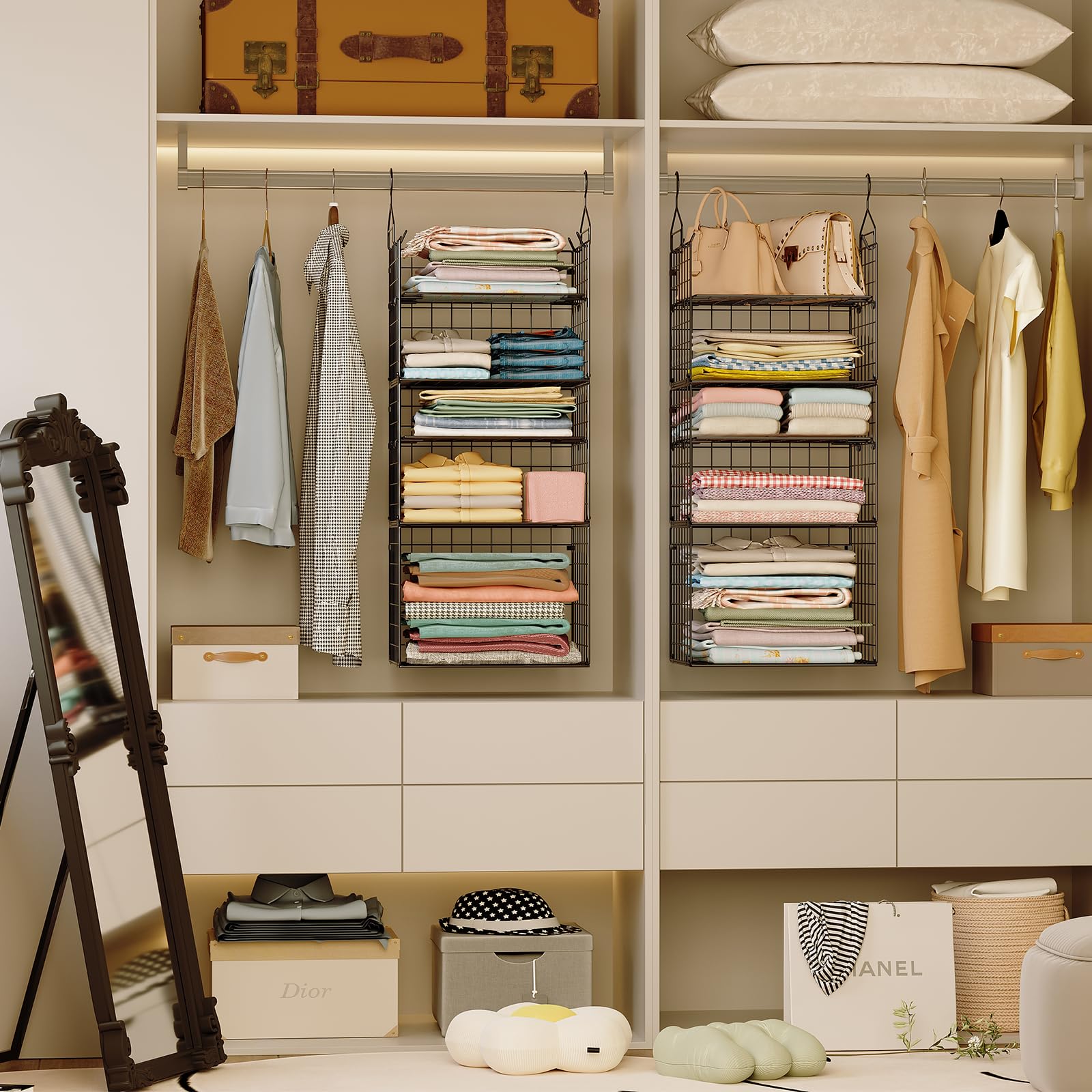 Closet Hanging Organizer Shelves (5 Count)