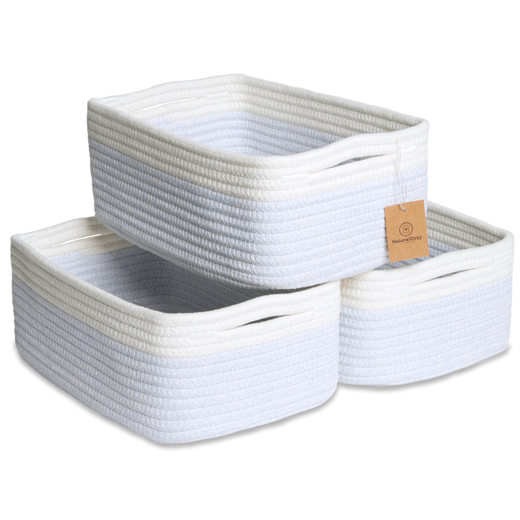 11.8"x8"x4.5” Rectangle Storage Baskets for Shelves 3 Pack (3 Count)