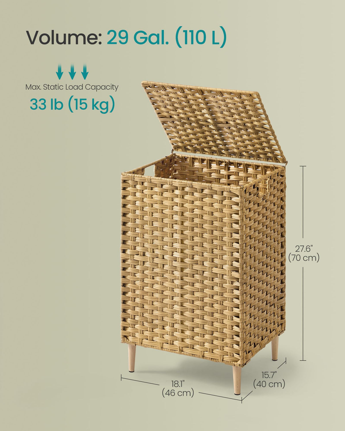 2 Section Laundry Hamper with Lid
