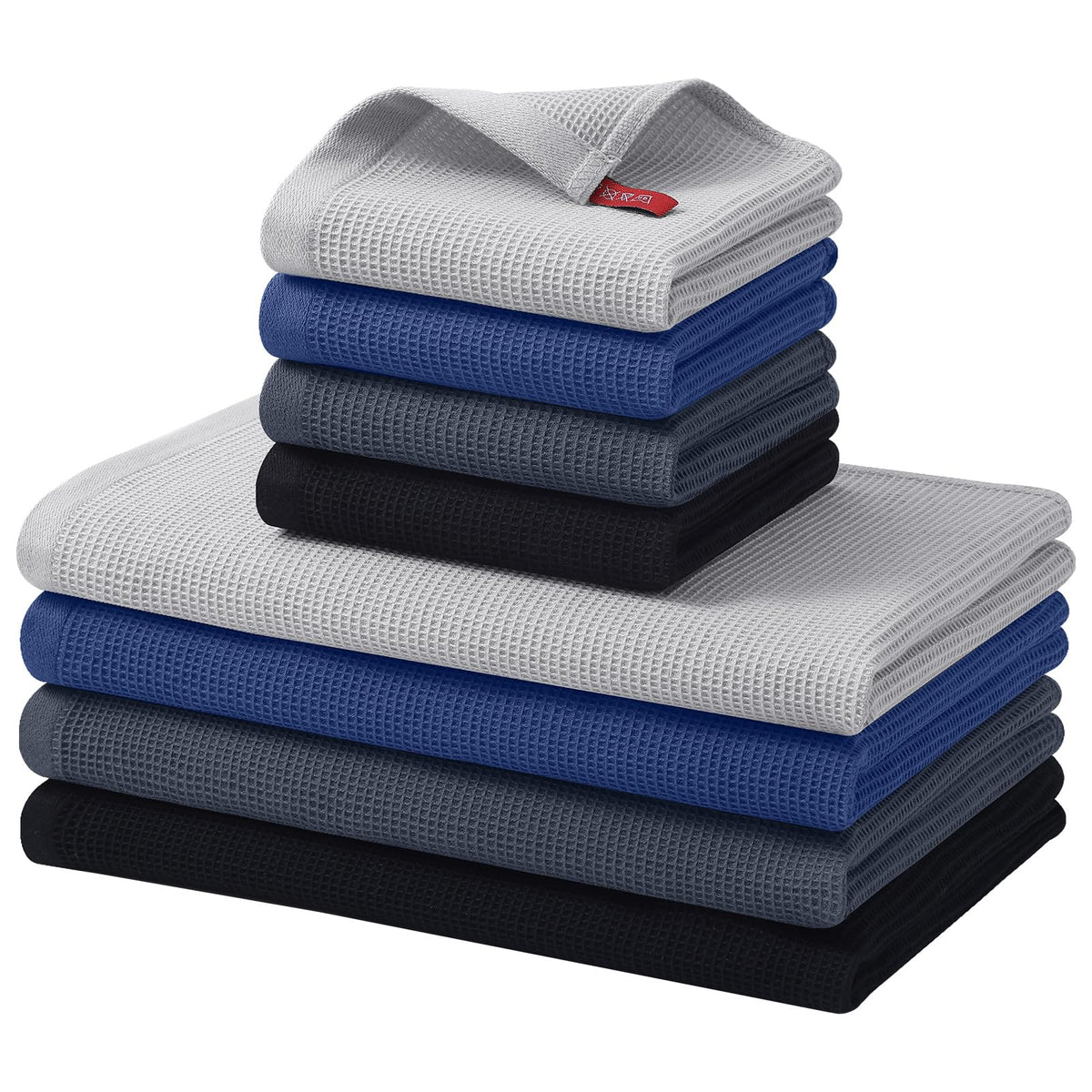 100% Cotton Kitchen Towels and Dishcloths Set (8 Count)