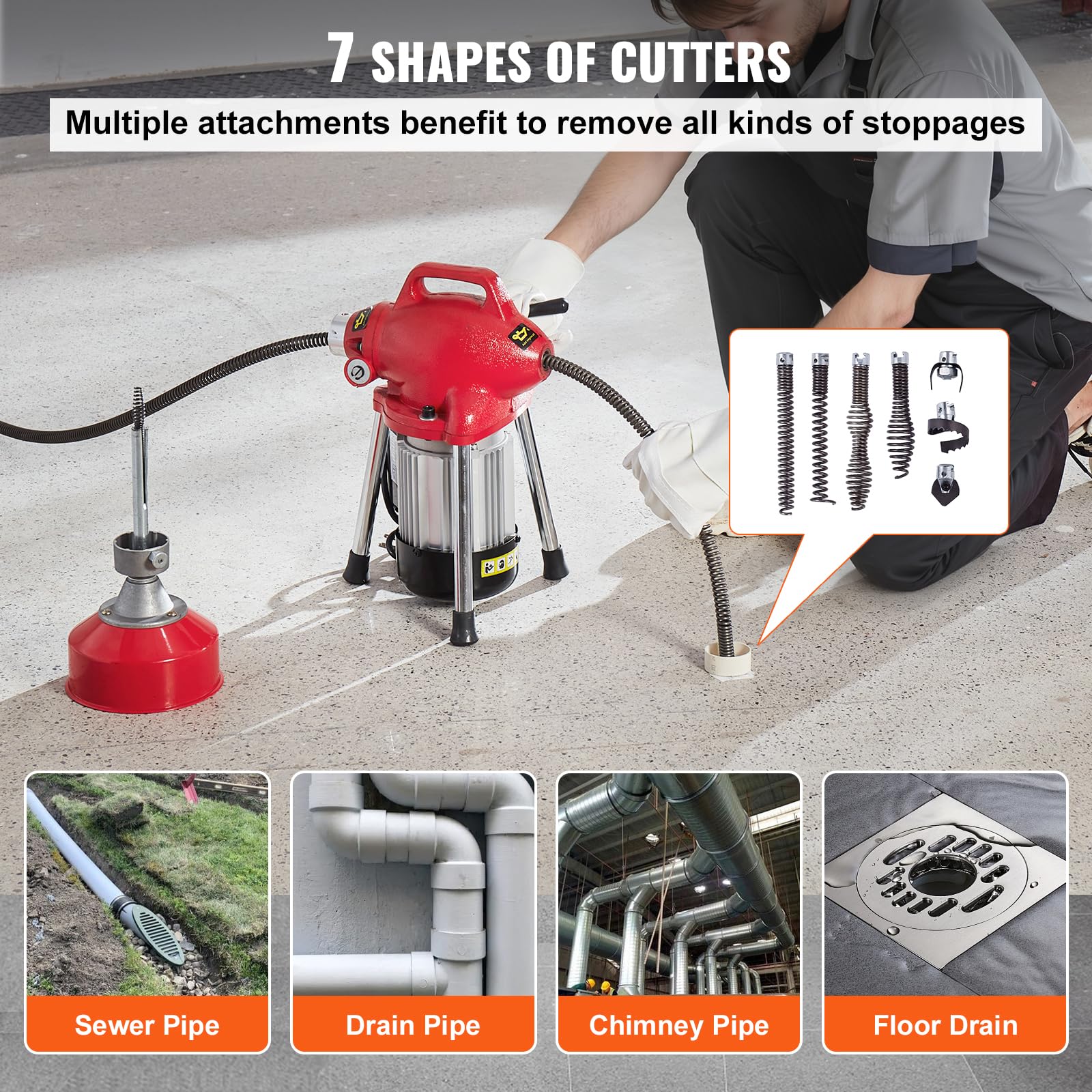 Drain Cleaner Machine 66FT x 5