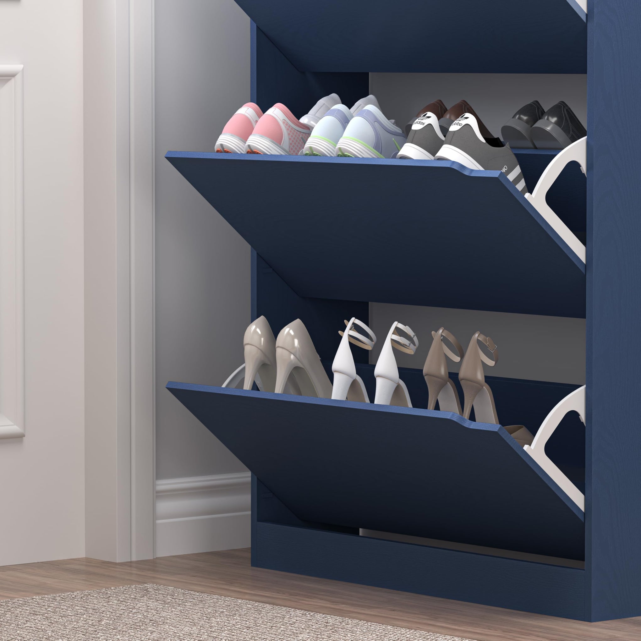 Shoe Cabinet with 3 Flip Drawers