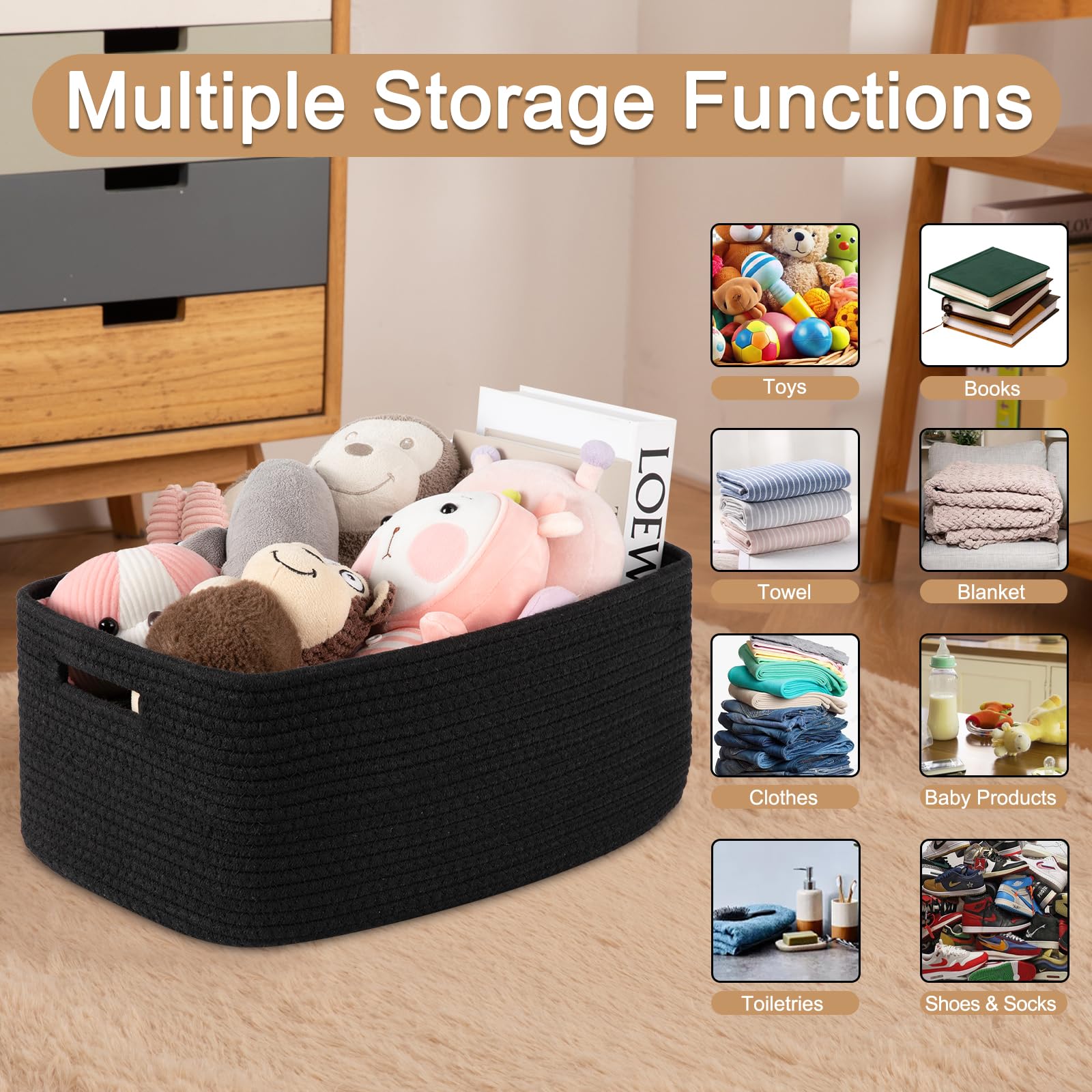 Large Storage Basket for Organizing (2 Count)