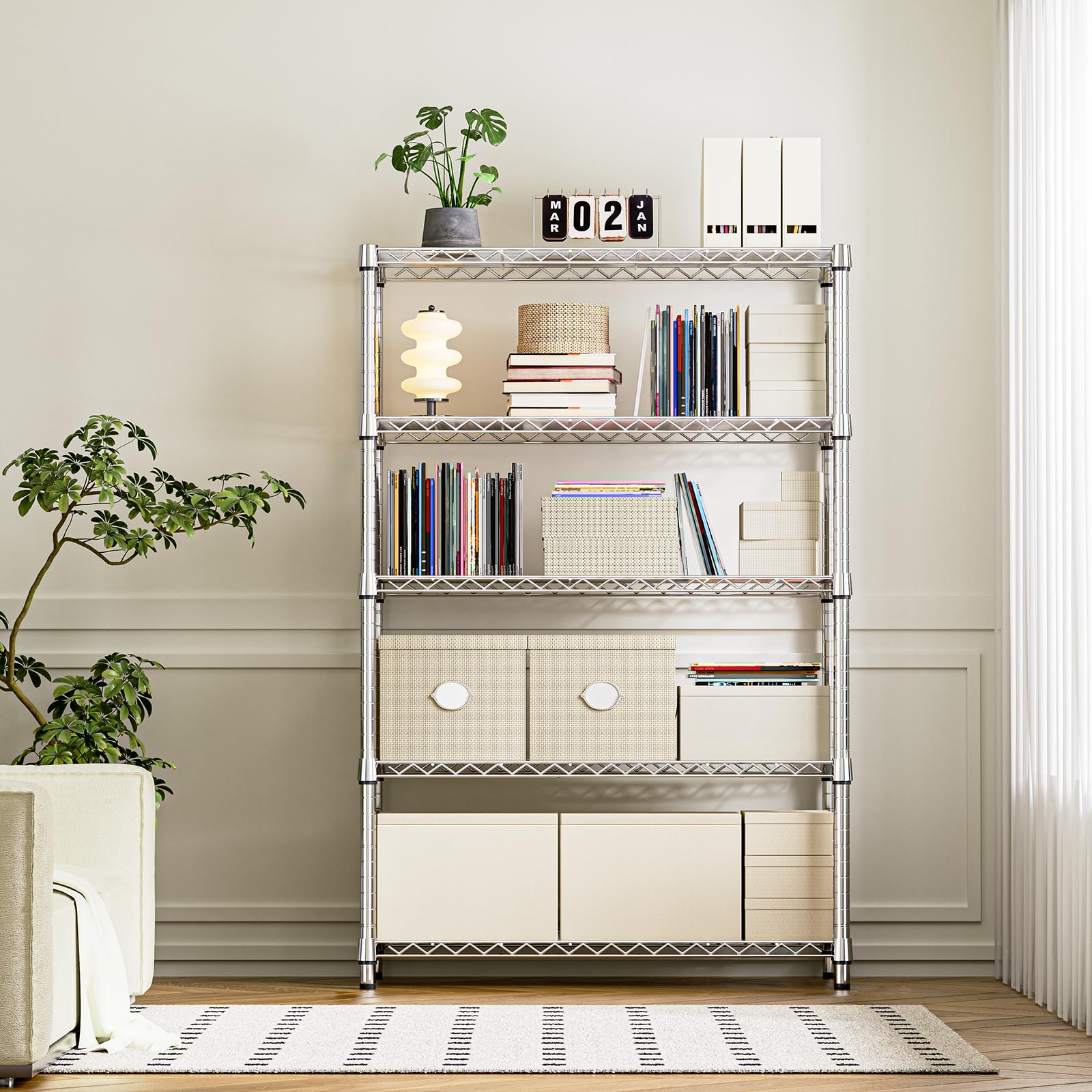 5 Tier Heavy Duty Metal Storage Shelving Unit