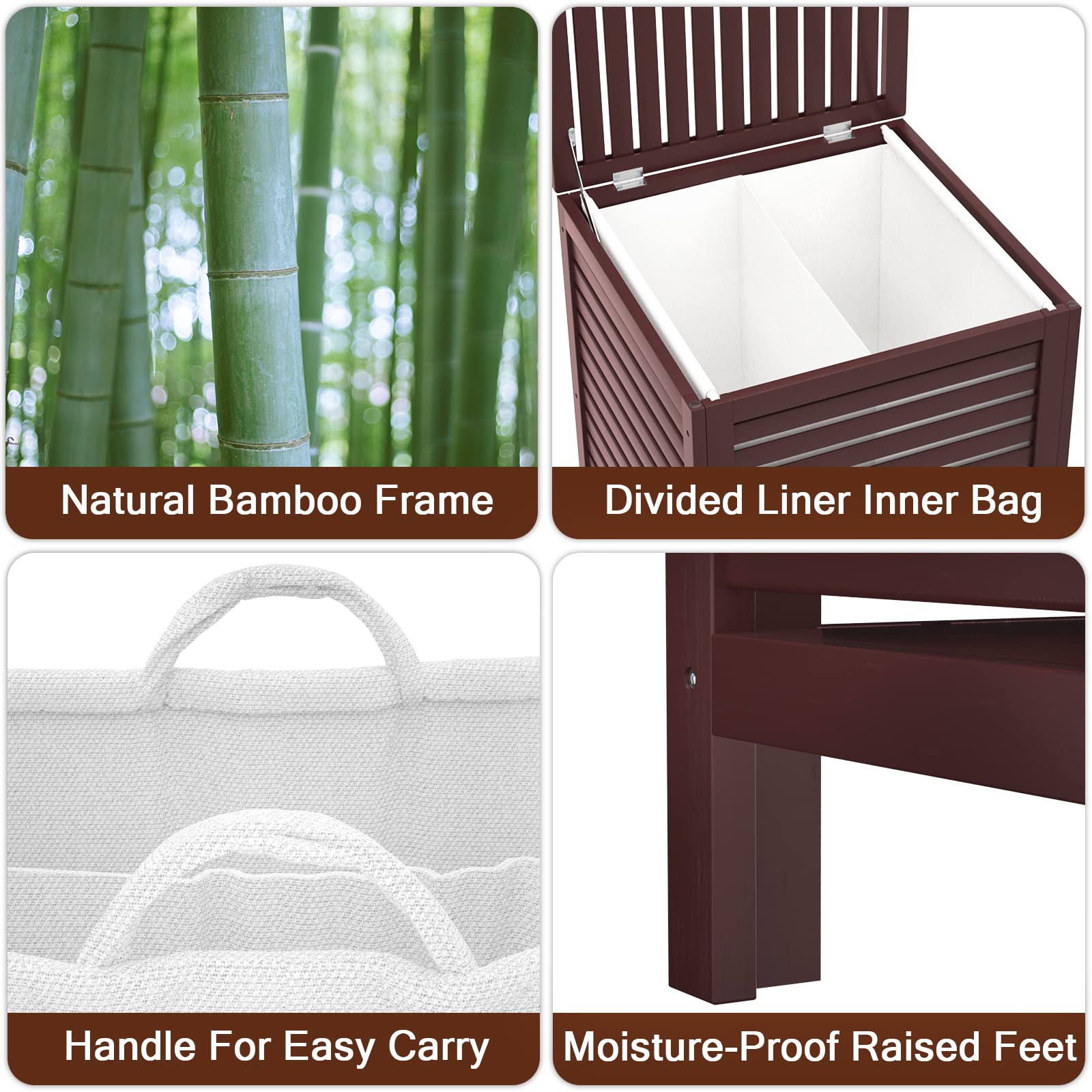 Bamboo Laundry Hamper with Lid