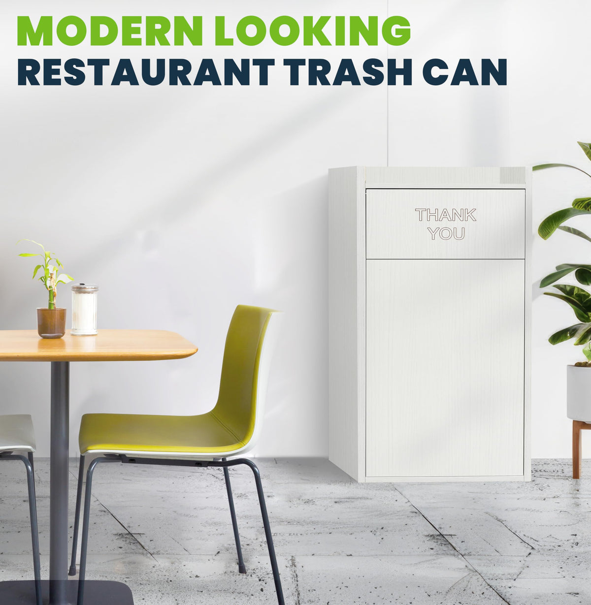 Restaurant Trash Can Cabinet with Tray Holder