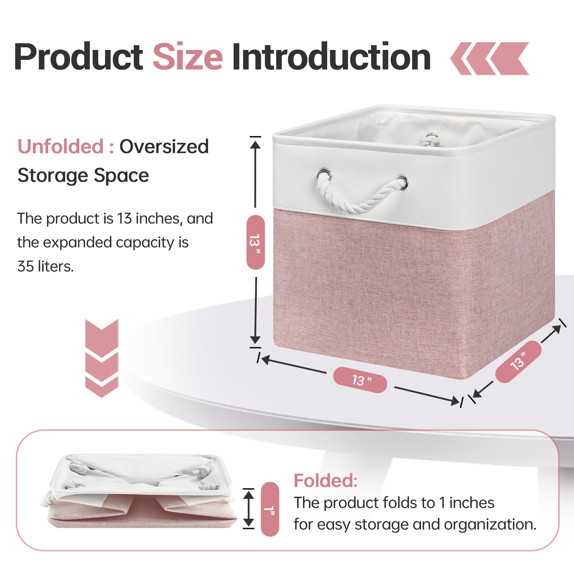 13x13x13 Inch Storage Cube Bins Foldable Organizer Baskets 6 Pack (6 Count)