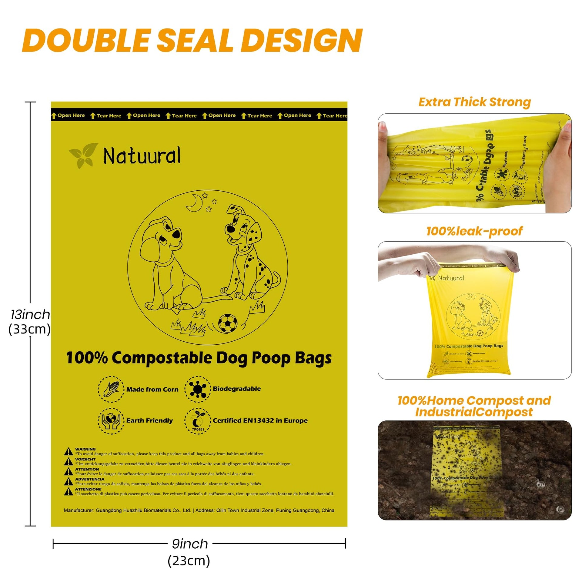 Certified Compostable Dog Poop Bags (270 Count)