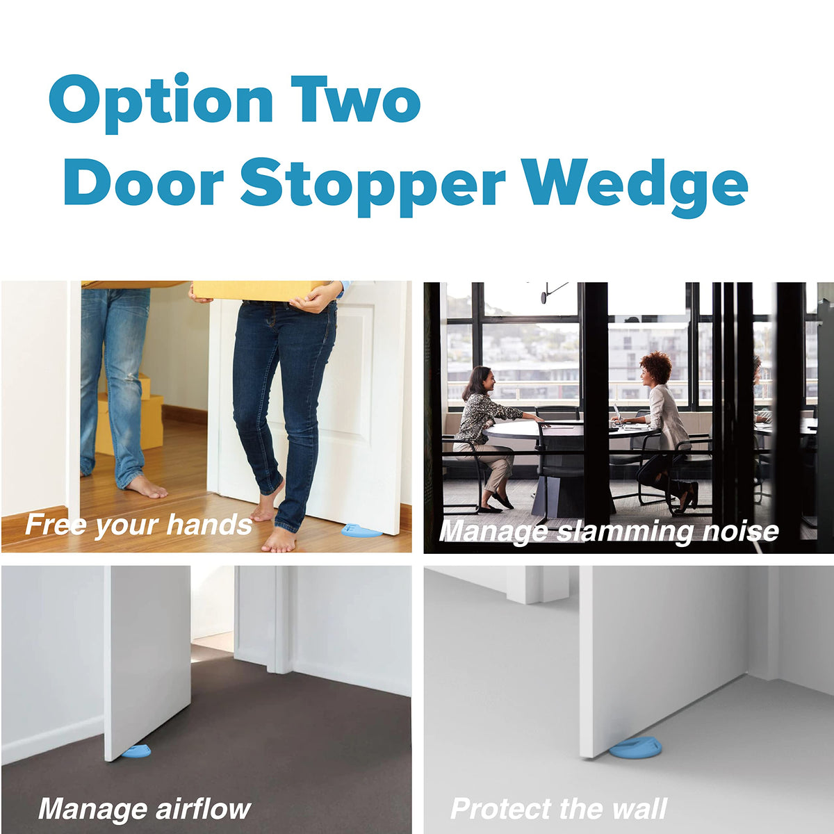 Upgraded Silicone Door Pinch Guard and Door Stoppers 2 Functions in 1 with 2 Free Hooks (2 Count)
