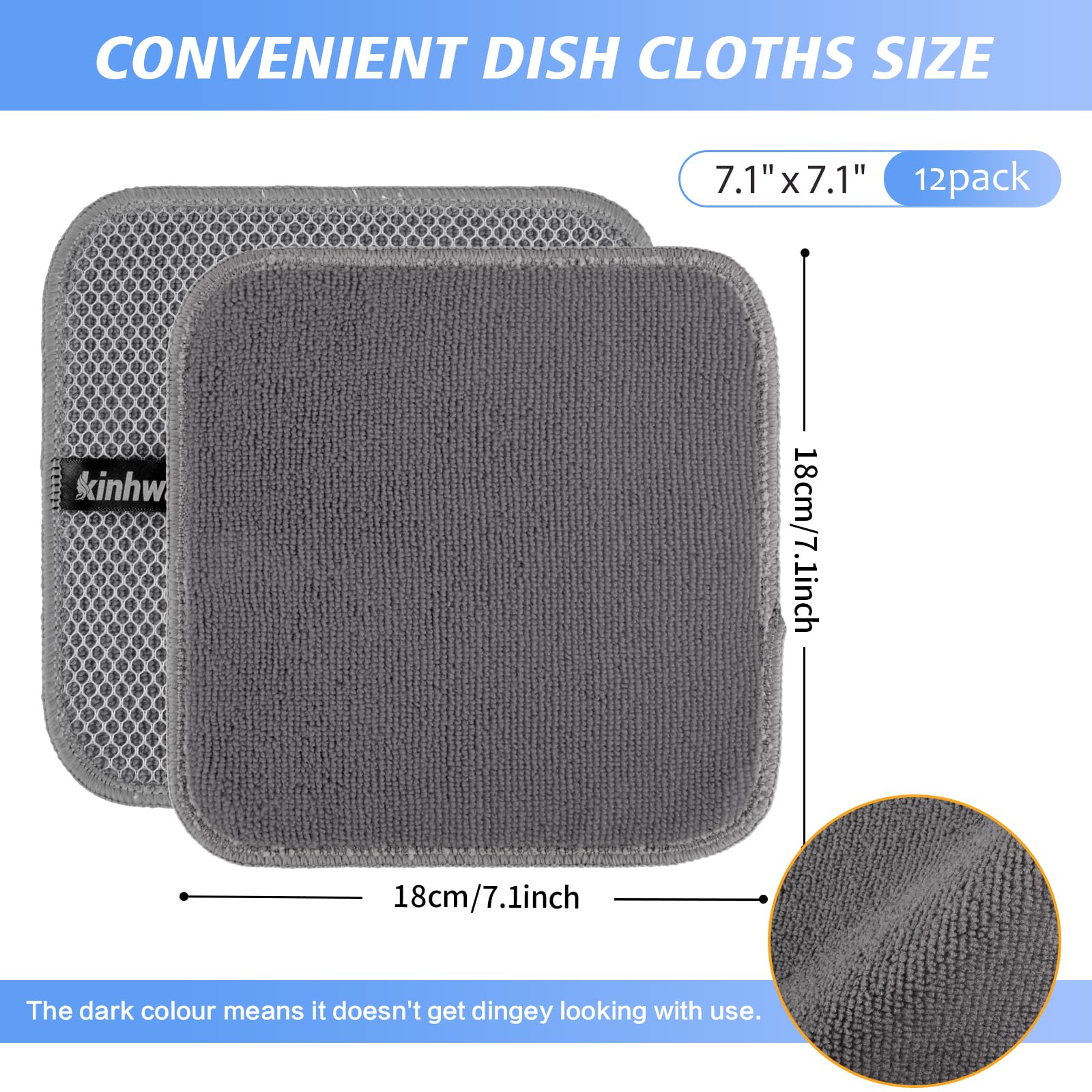 Dish Cloths for Washing Dishes with Scrub Side (12 Count)