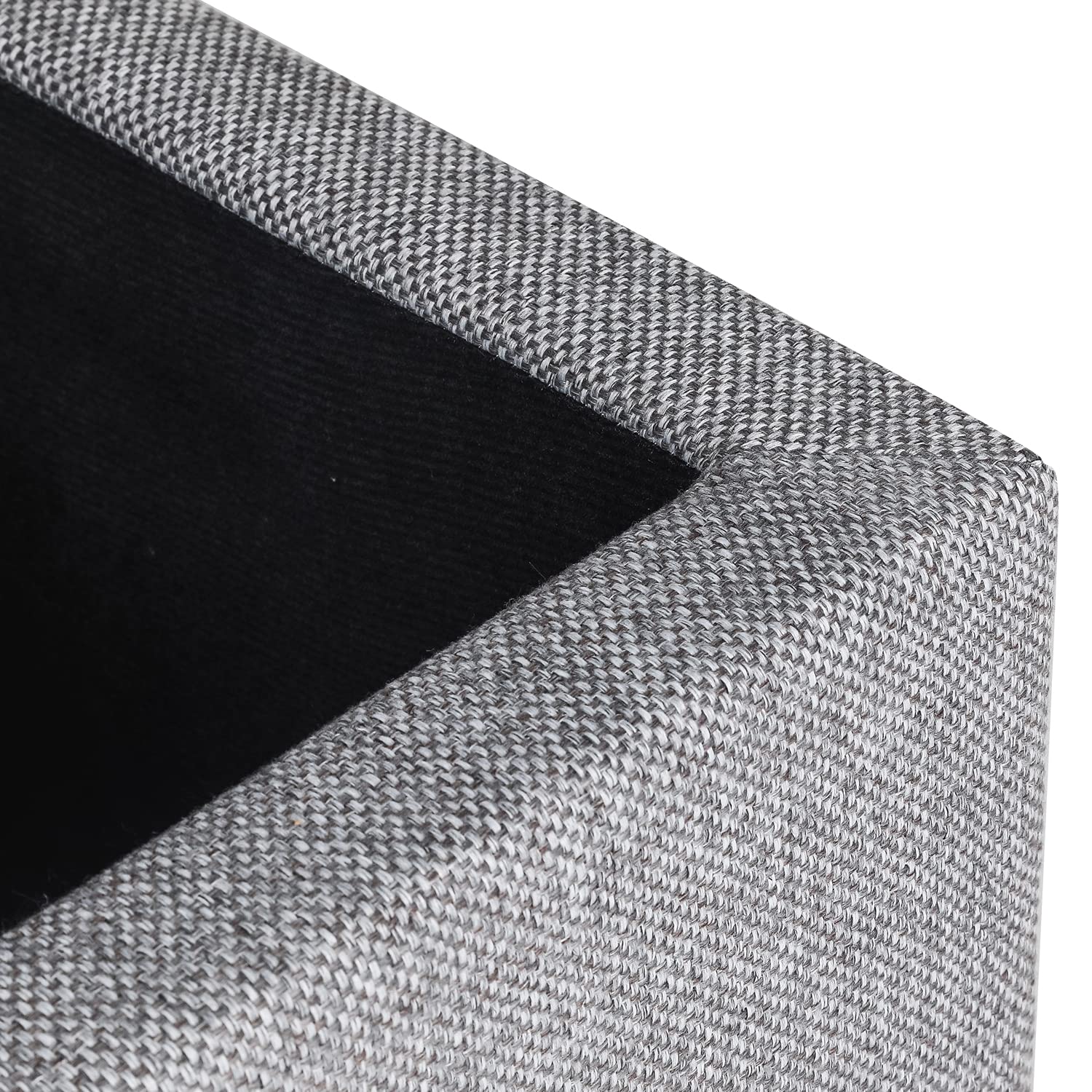 17 Inch Square Linen Storage Ottoman for Living Room & Bedroom