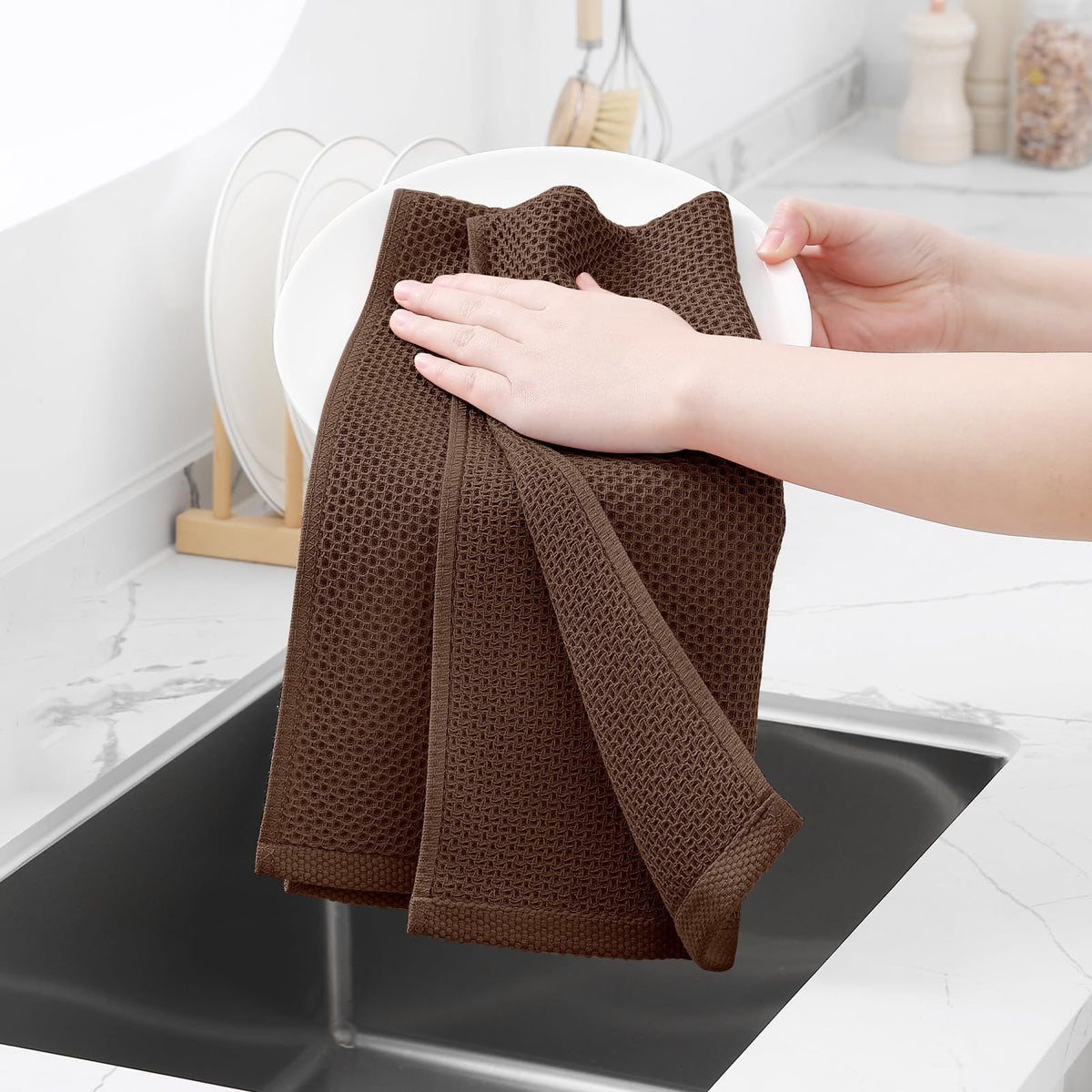 100% Cotton Waffle Weave Kitchen Dish Towels 18 (18 Count)