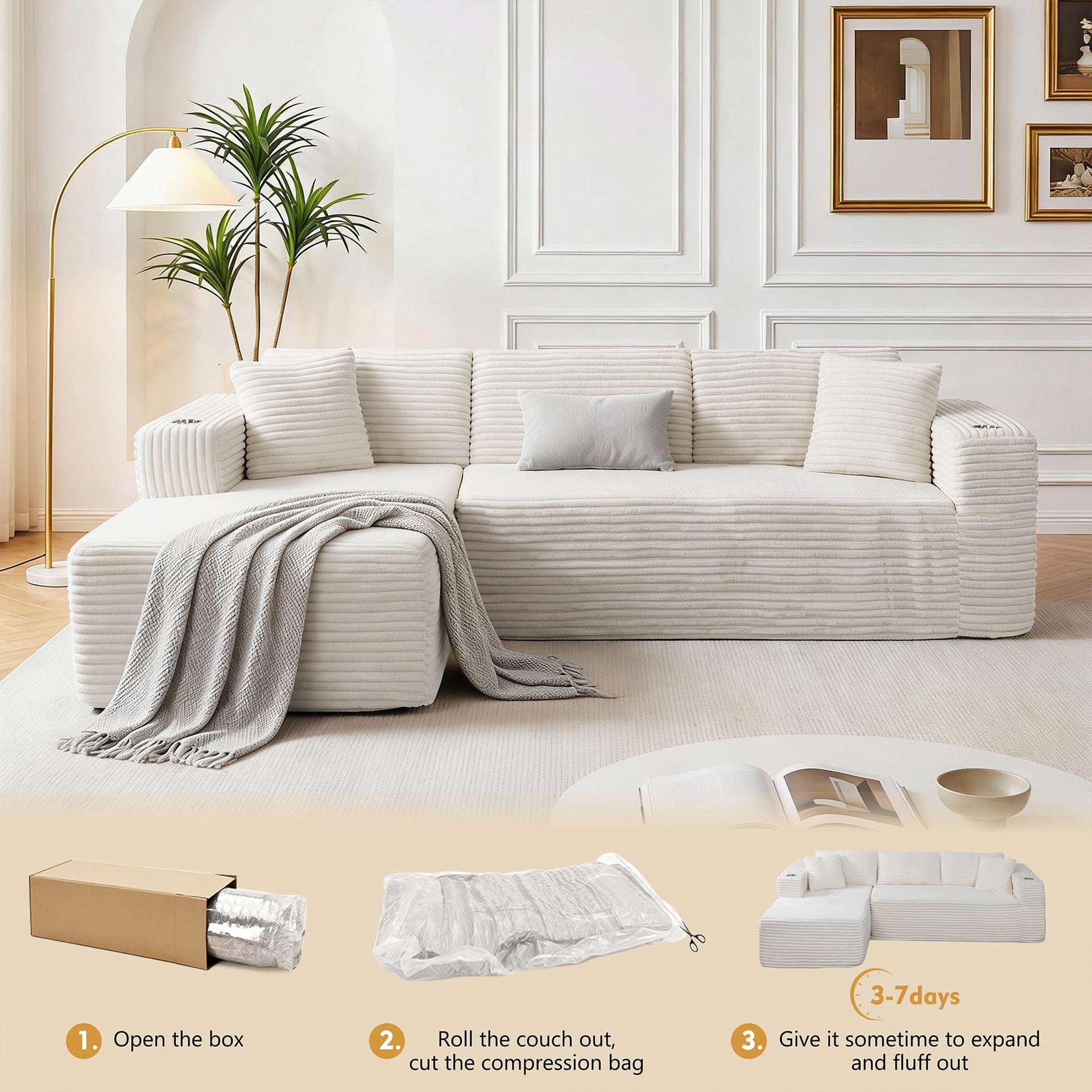 103" Modular Sectional Sofa for Small Spaces