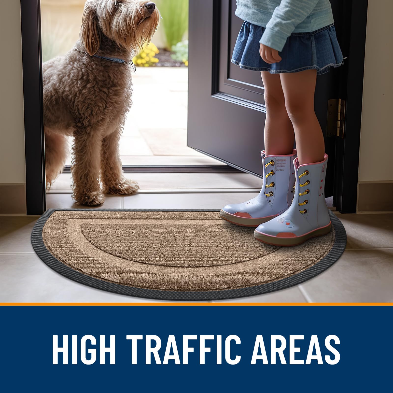 Half Circle Front Door Mat Outside 33x21 All
