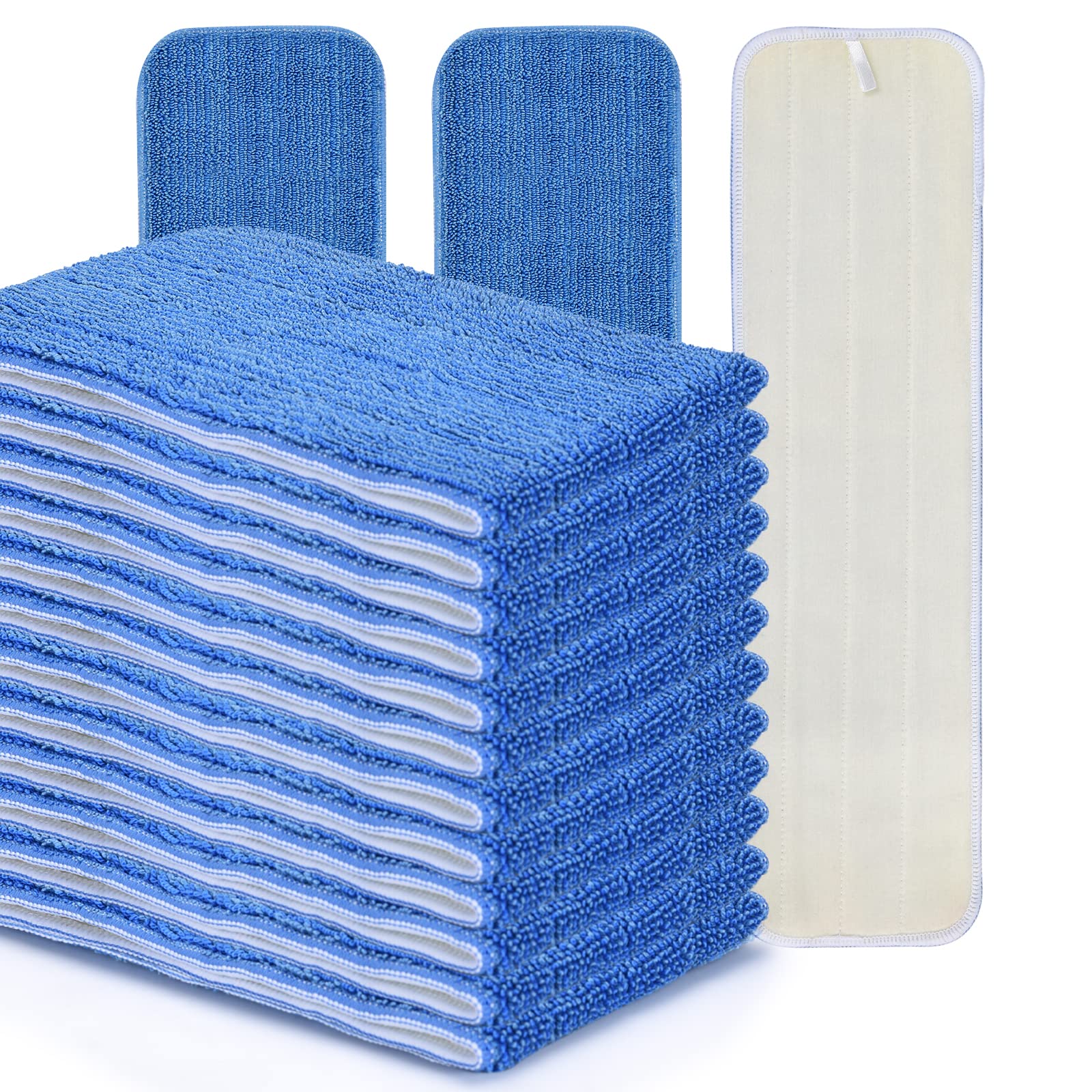 MATTHEW 18'' Microfiber Spray Mop Replacement Pads Heads for Wet Dry Reusable Mops Floor Home Commercial Cleaning Refills (12 Count)