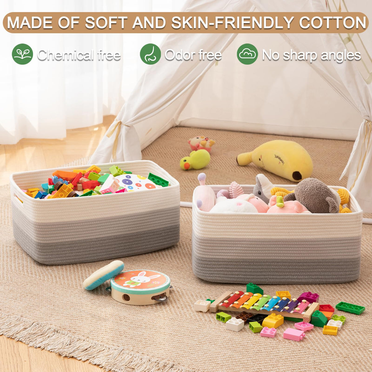 Large Storage Basket for Organizing (2 Count)