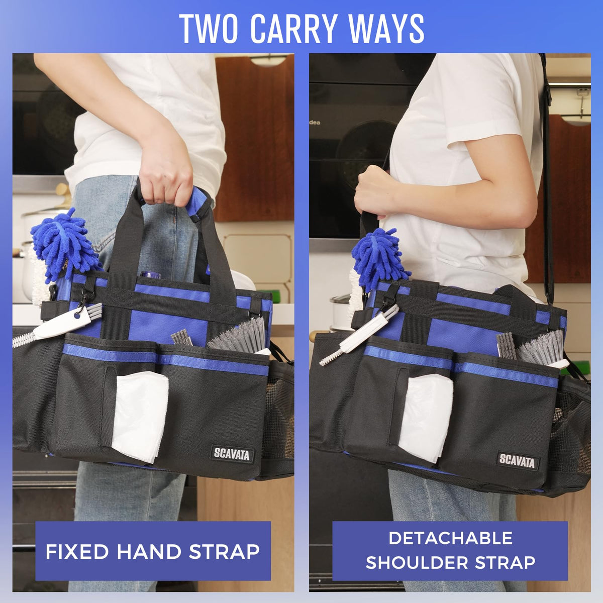 Compact Wearable Cleaning Caddy with Handle & Shoulder Straps