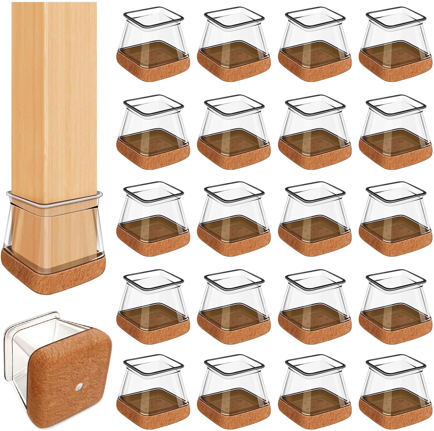 20 Pcs Chair Leg Floor Protectors Fit Diameter (20 Count)