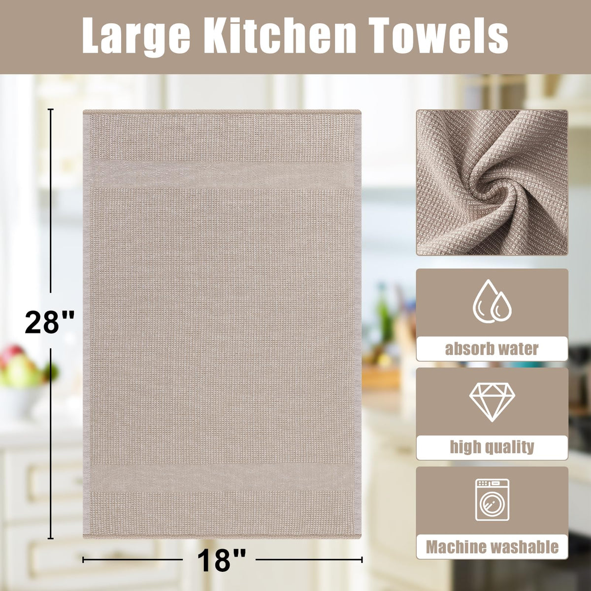 380 GSM Cotton Premium Kitchen Towels 6 Pack (6 Count)