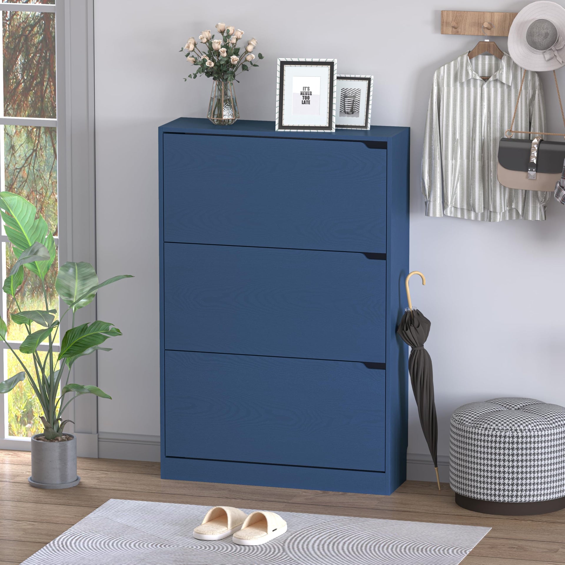 Shoe Cabinet with 3 Flip Drawers