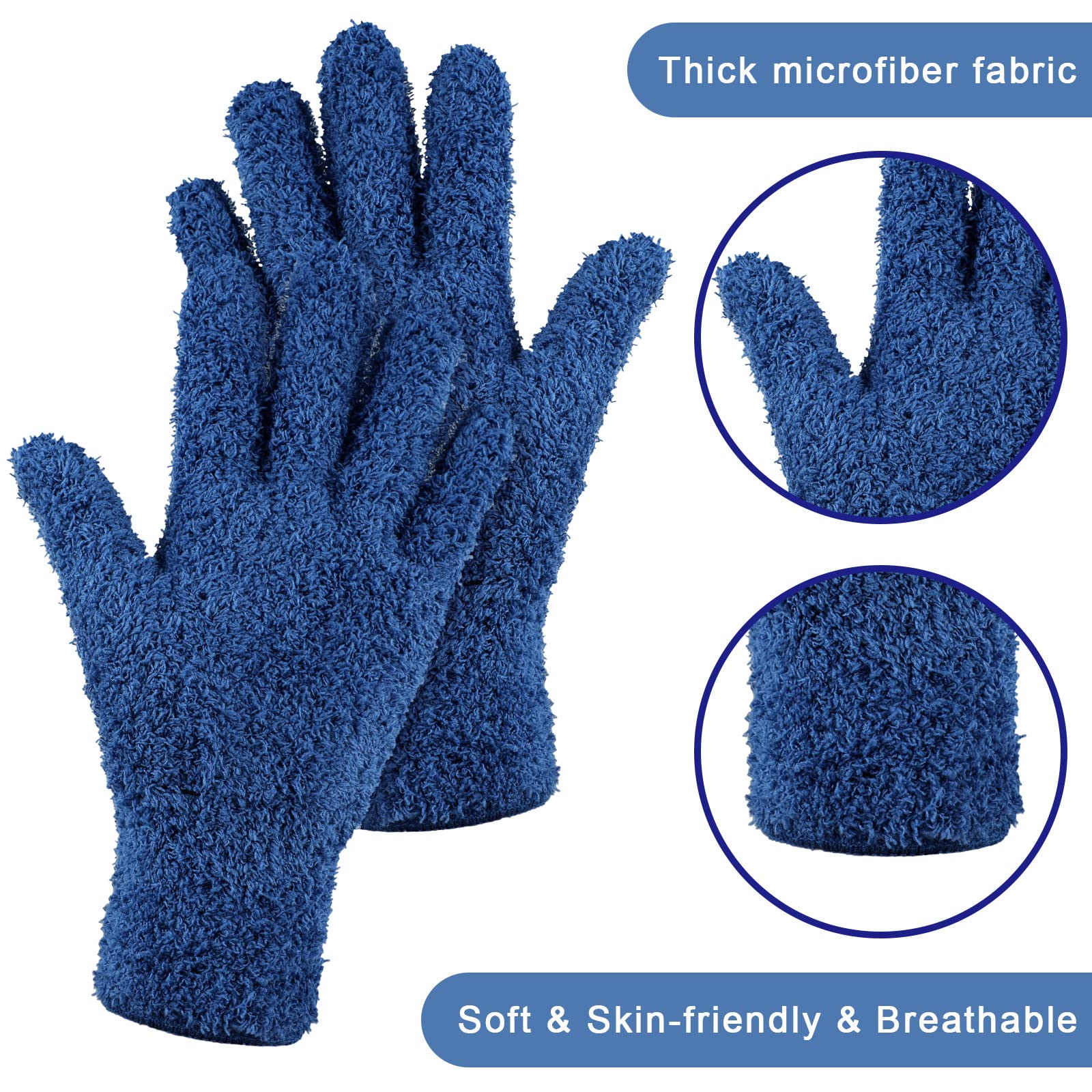 3 Pairs Microfiber Dusting Gloves for Plants Leaf (3 Count)