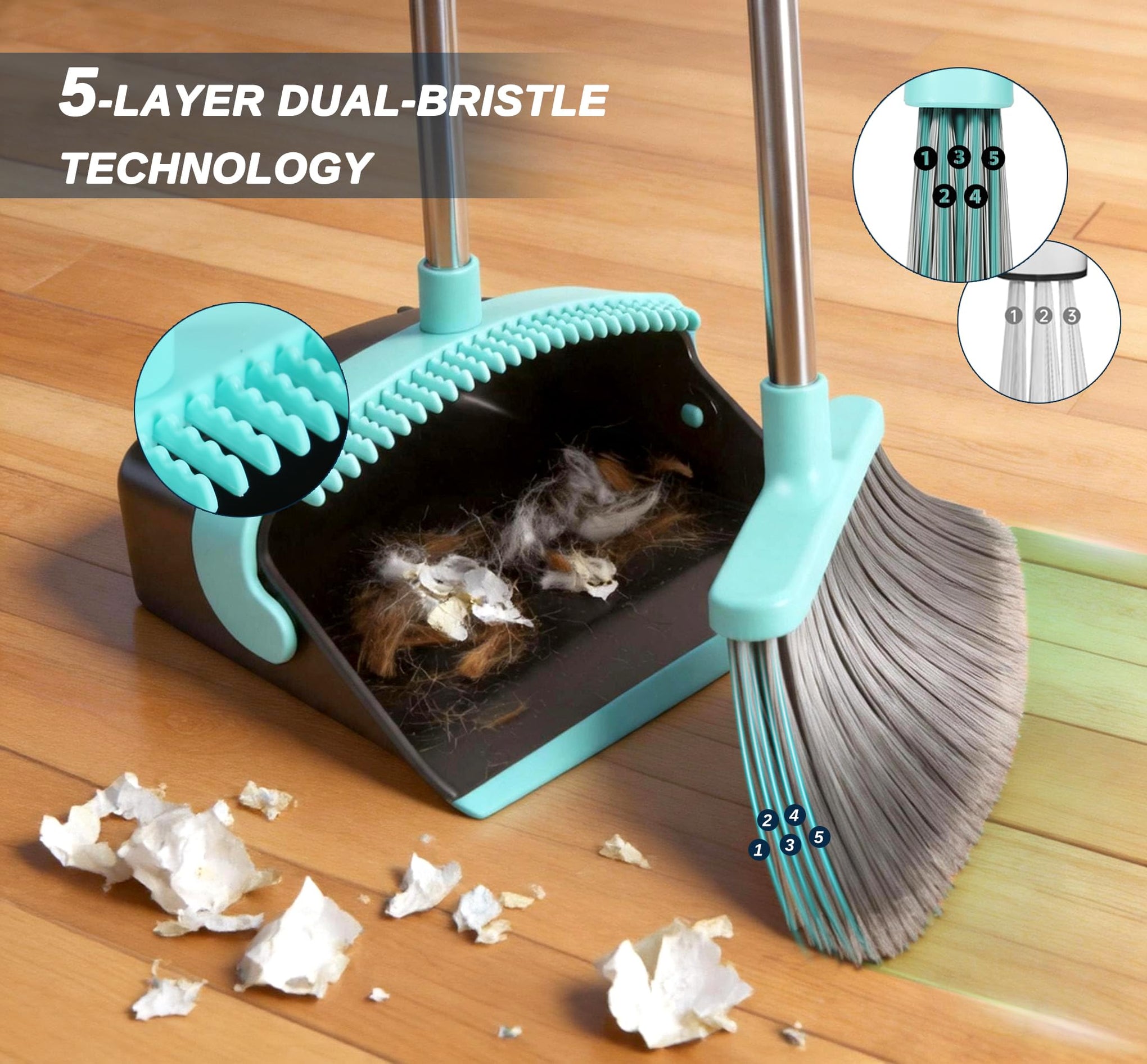 Broom with Dustpan Combo Set
