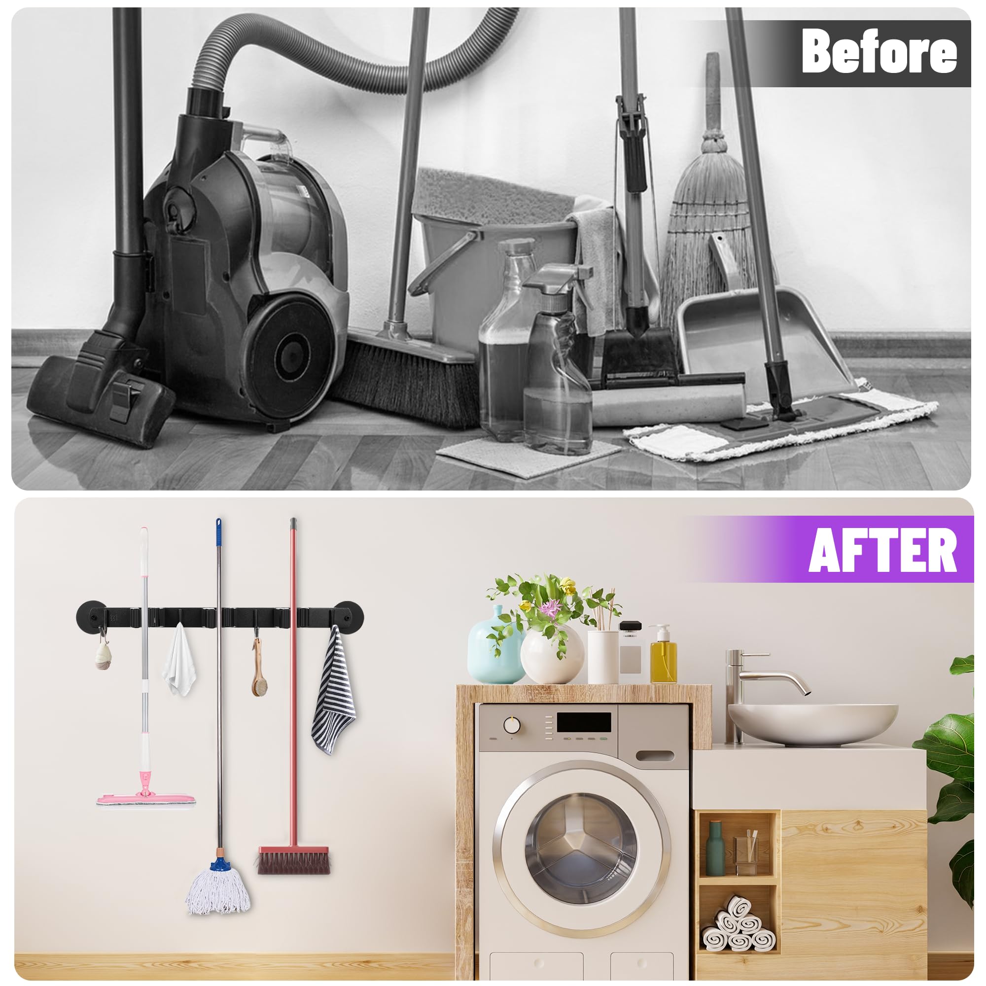 Magnetic Broom Holder Wall Mount