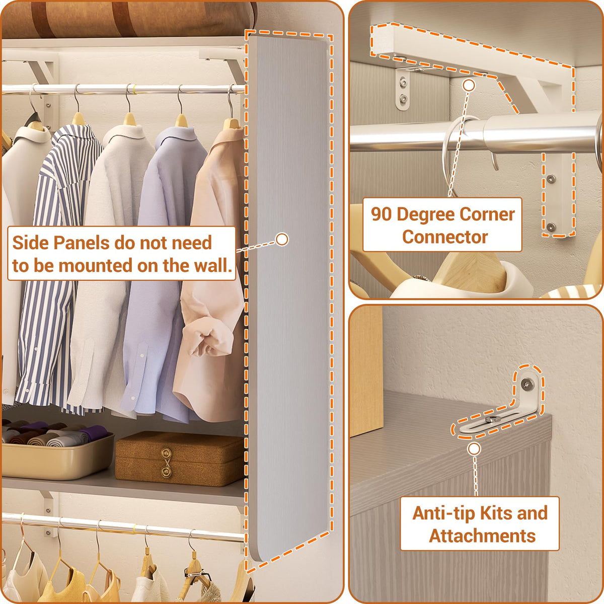 10FT Closet System with 4 Drawers (10 Foot)