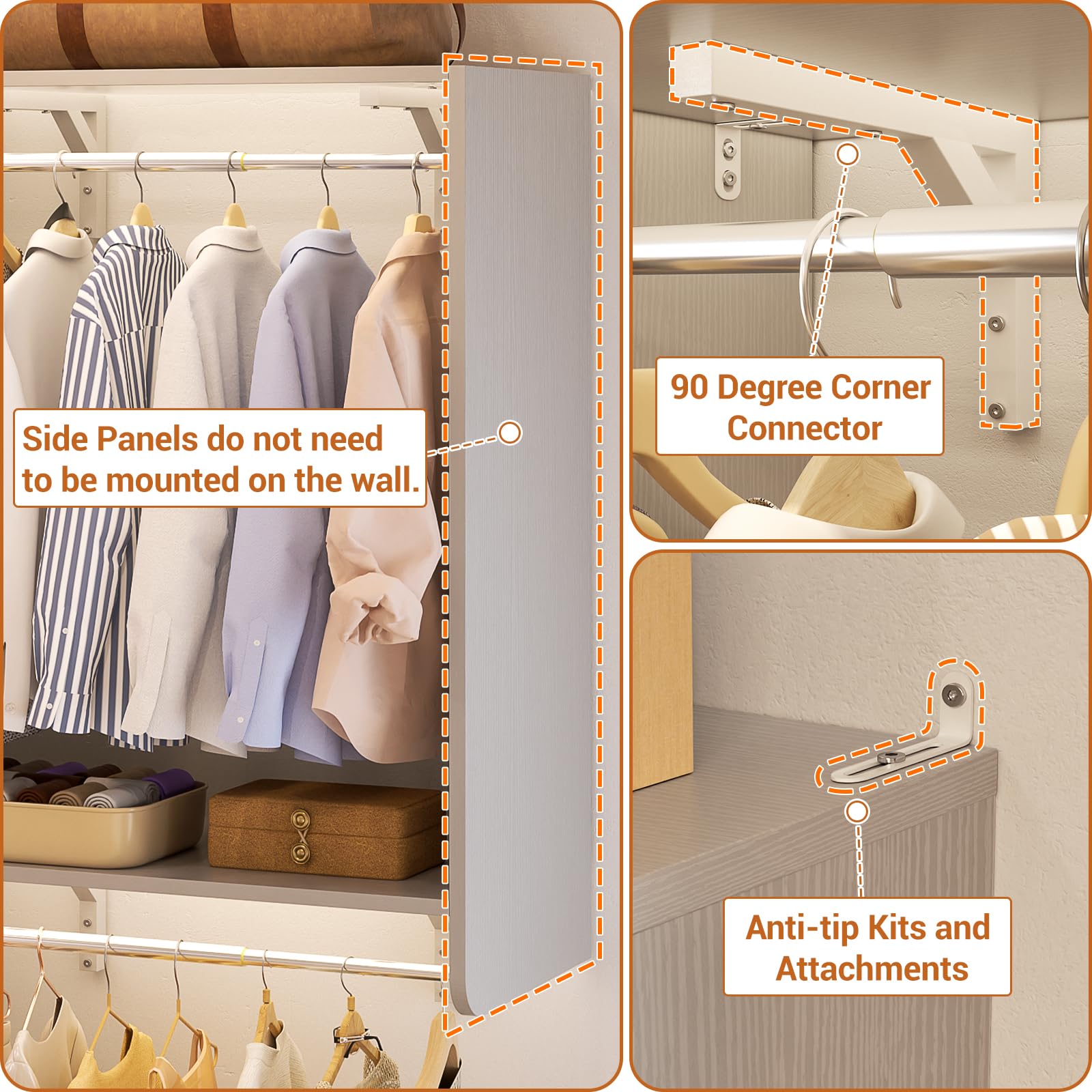 10FT Closet System with 4 Drawers (10 Foot)