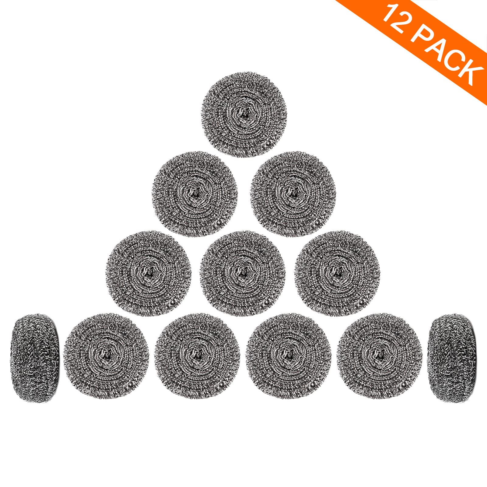 Steel Wool Scrubber for Burnt & Tough Crusts (12 Count)