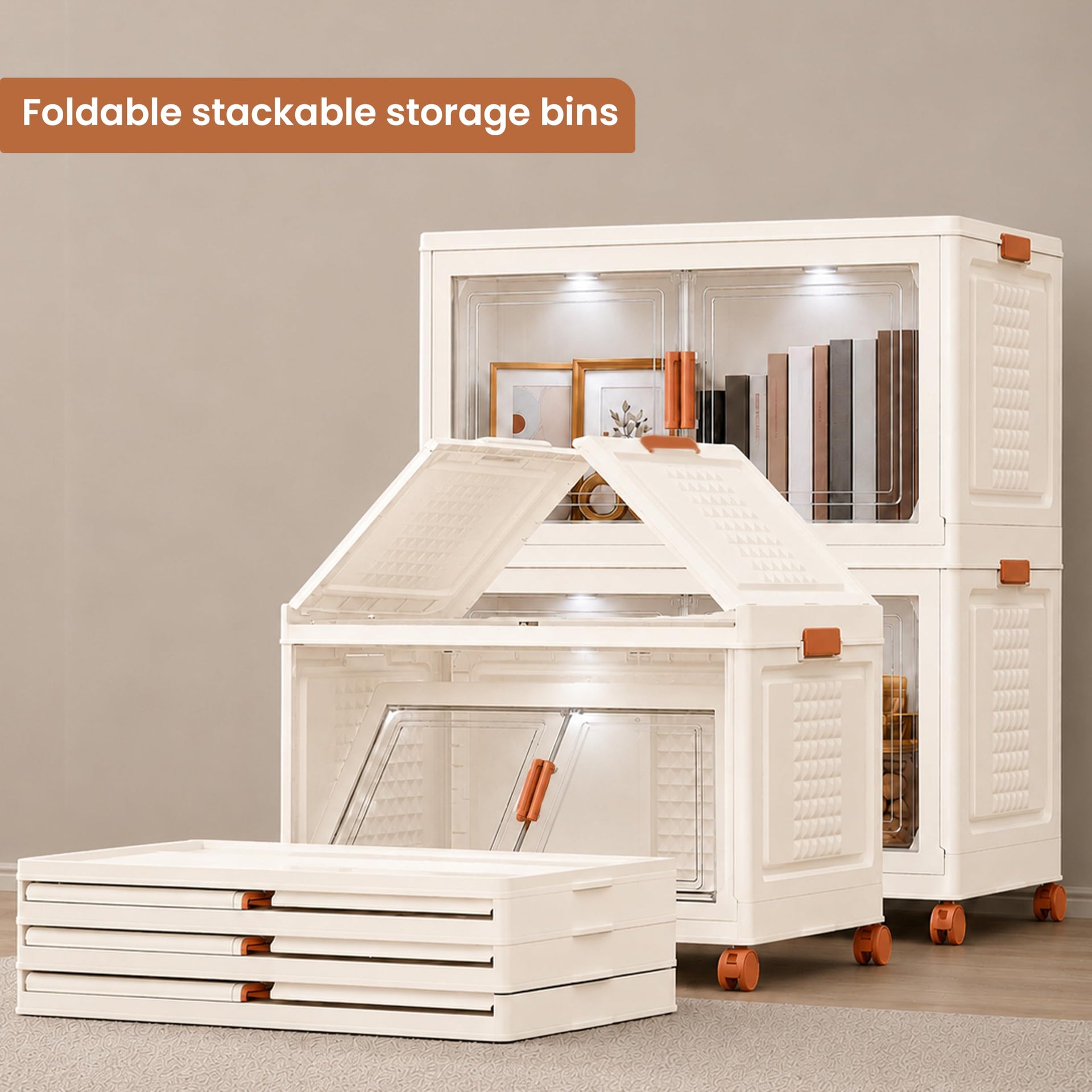 376QT 94GAL 2 Pack Foldable Cabinets with Wheels (2 Count)