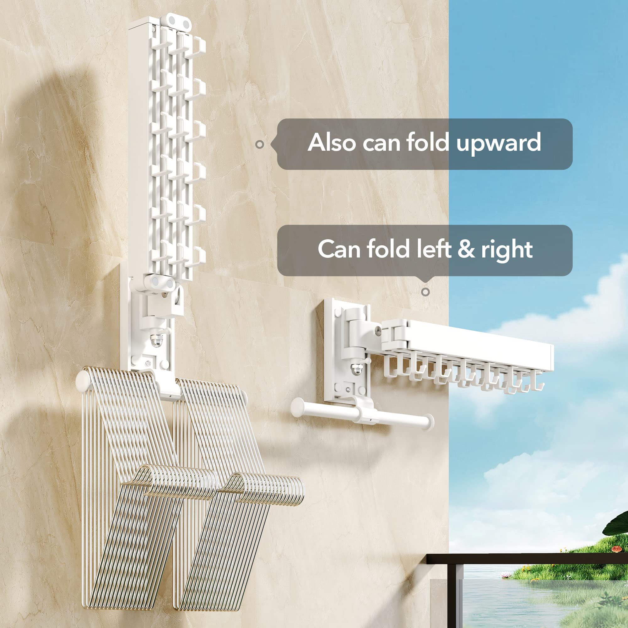 Wall Mounted Clothes Hanger Rack