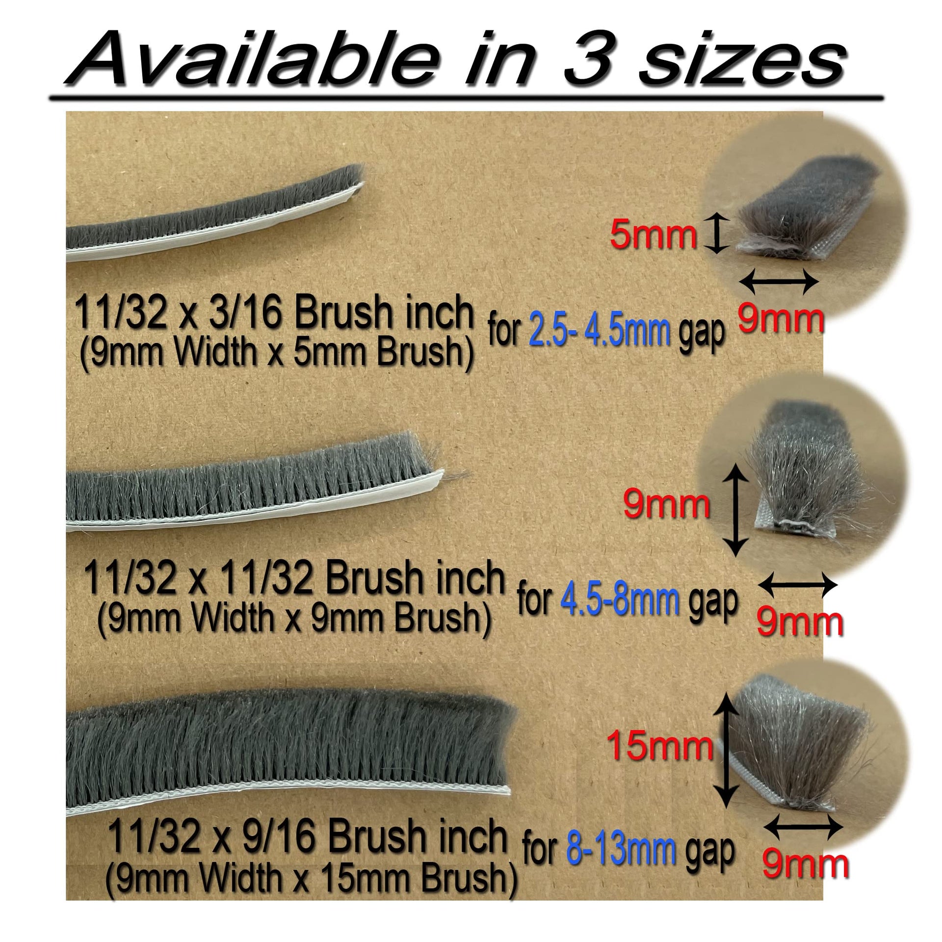 Door Sealers for Door Frame Felt Pile Weatherstripping for Sliding Window