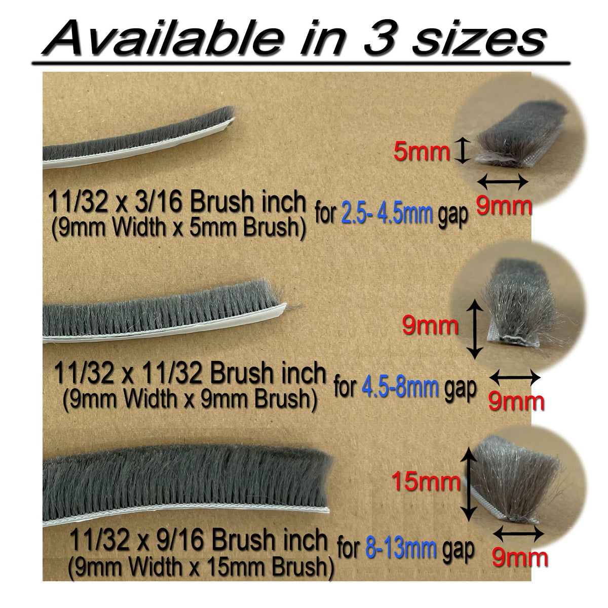 Fuzzy Weatherstripping for Window and Door Frame Side