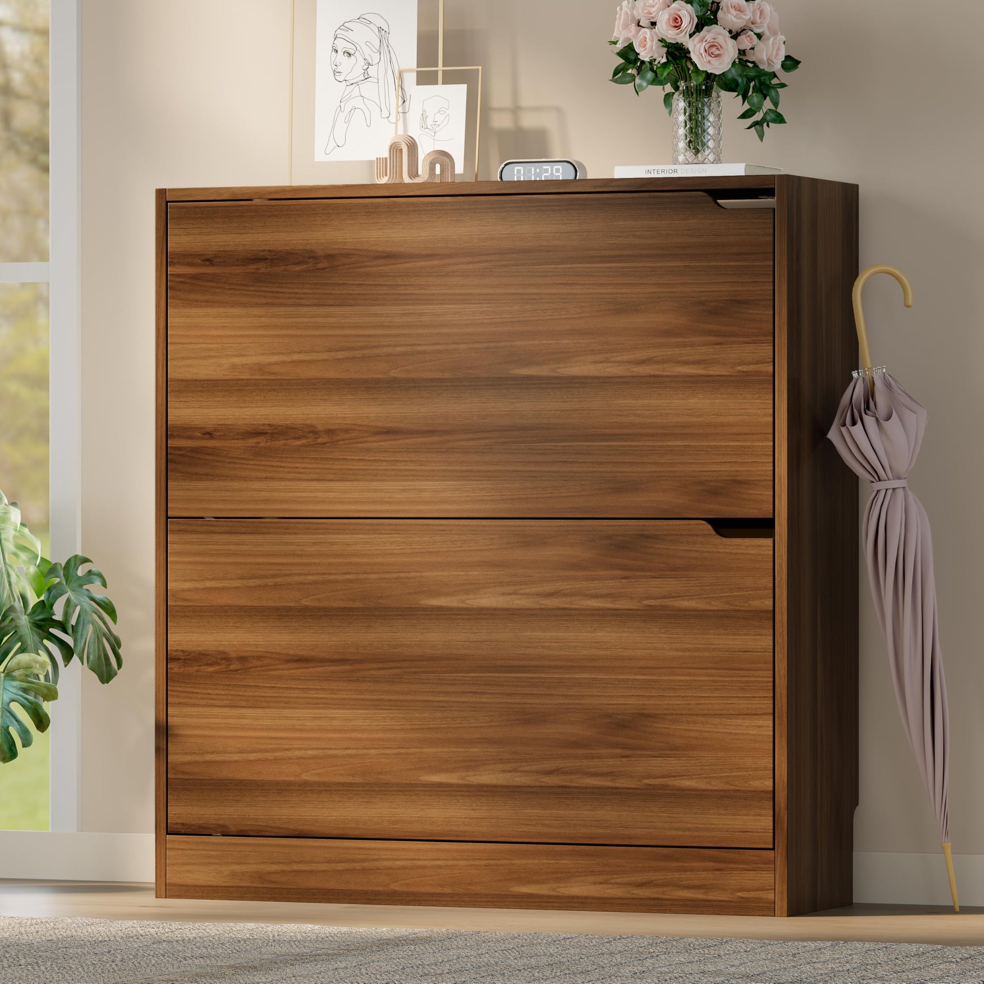 Shoe Cabinet with 2 Flip Drawers
