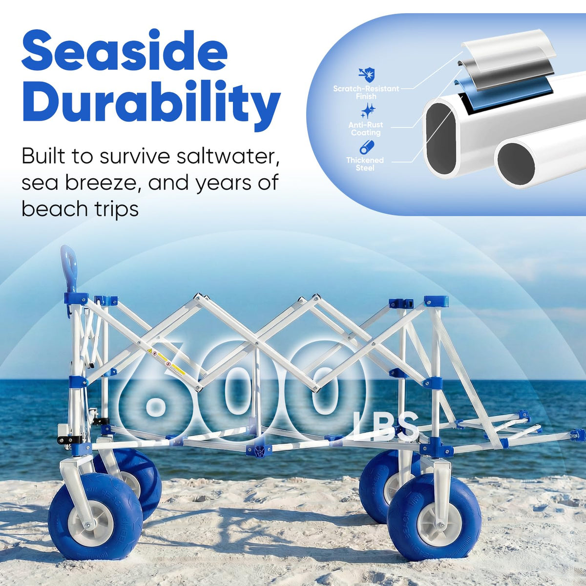 Heavy Duty Beach Wagon with 9" Big Sand