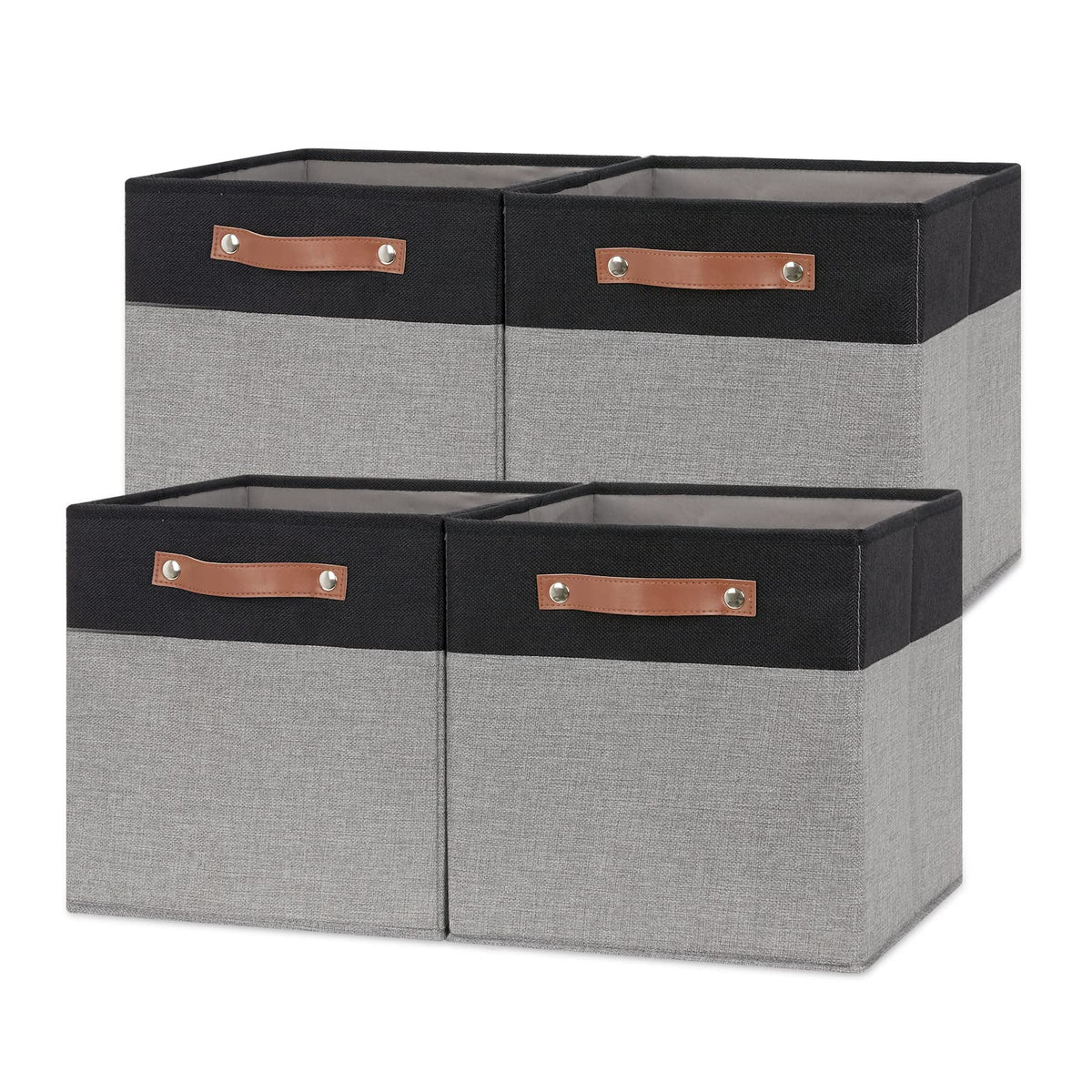Fabric Cube Storage Bins 12 Inch Decorative Storage Cubes Baskets 4 Pack Foldable Cube Storage Bins for Closet (4 Count)